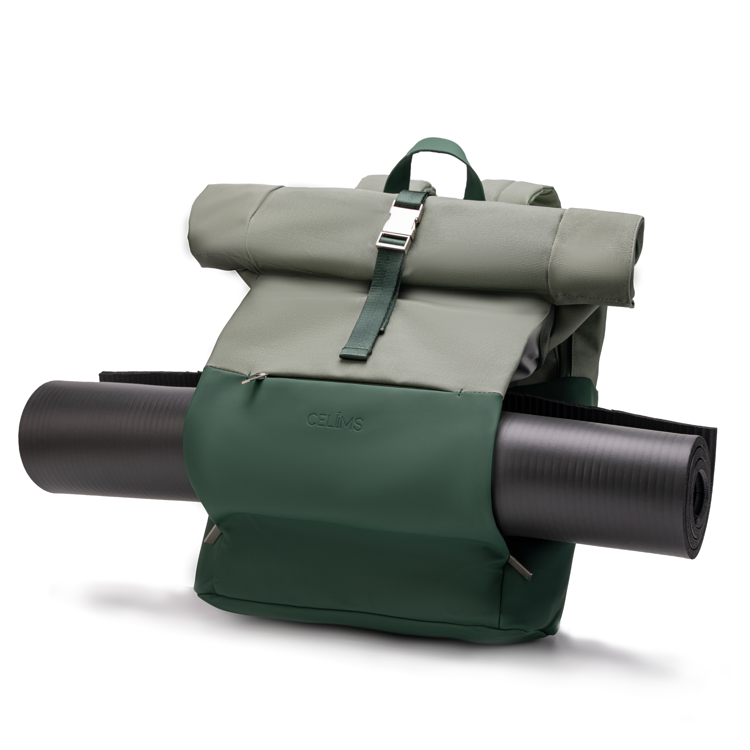 Mochila enrollable CELIMS - Equipaje de mano 40x30x20cm - Impermeable y ultrarresistente - Verde