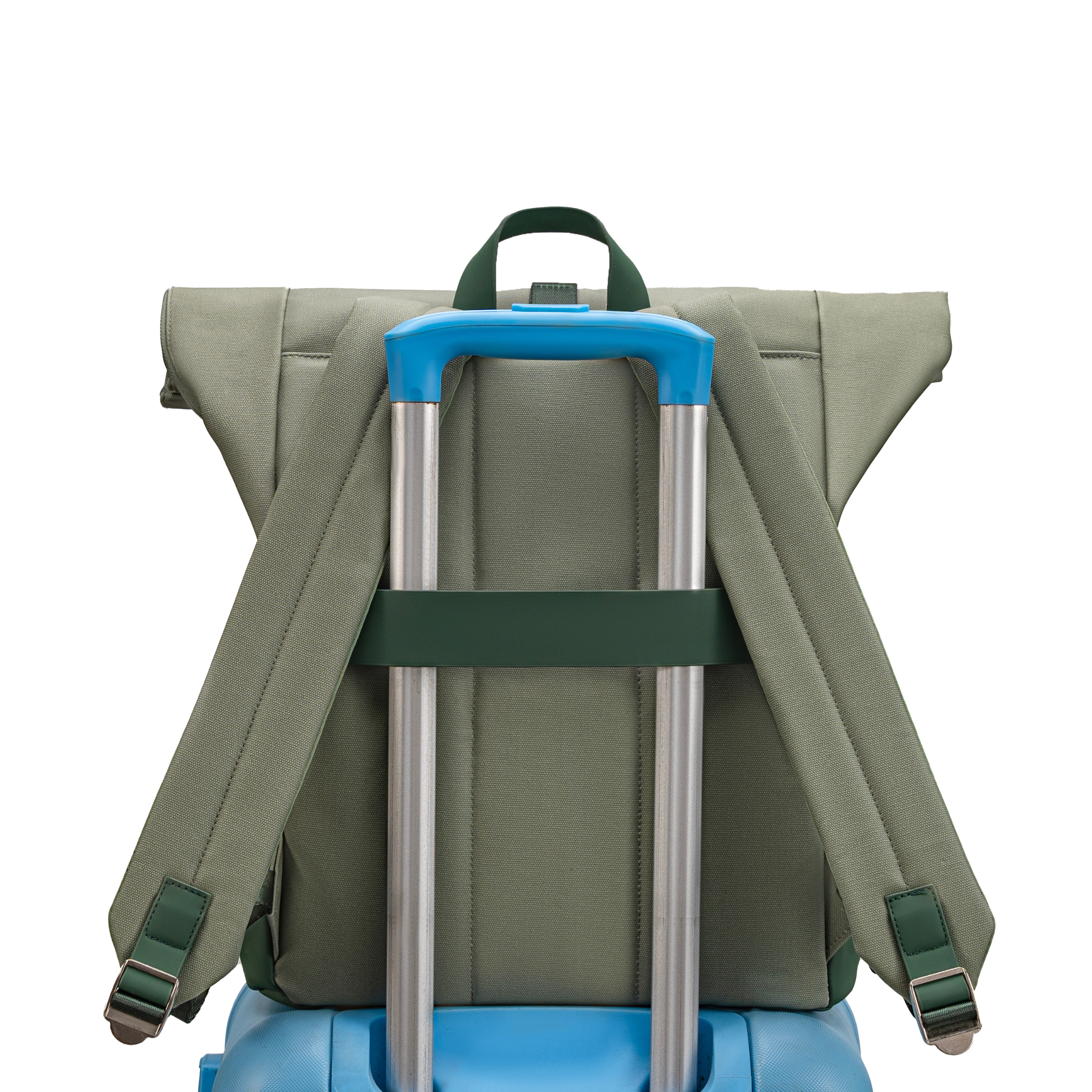 Mochila enrollable CELIMS - Equipaje de mano 40x30x20cm - Impermeable y ultrarresistente - Verde