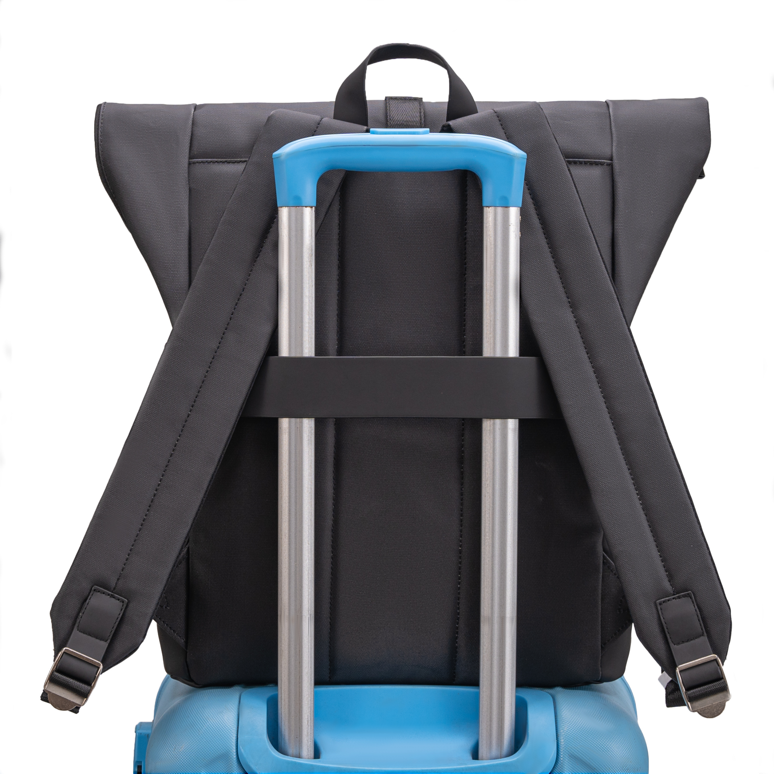 Mochila enrollable CELIMS - Equipaje de mano 40x30x20cm - Impermeable y ultrarresistente - Negra