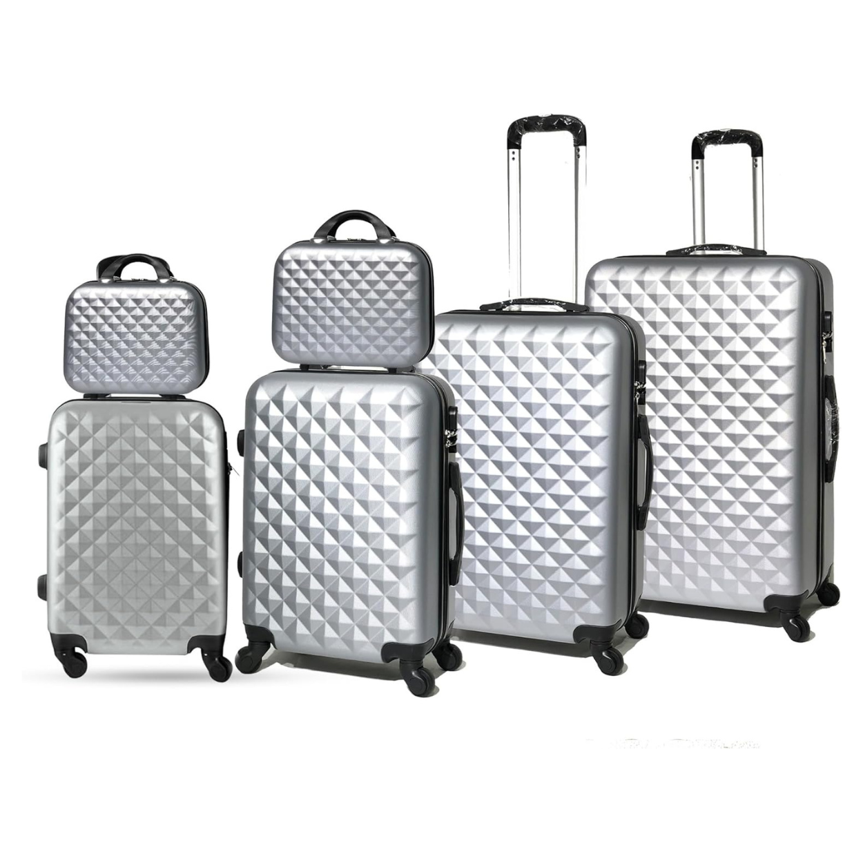 Set De Valise 6 pièces Urban | Valise Cabine | Valise Moyenne | Valise Grande | 2x Vanity – Argent - Celims France