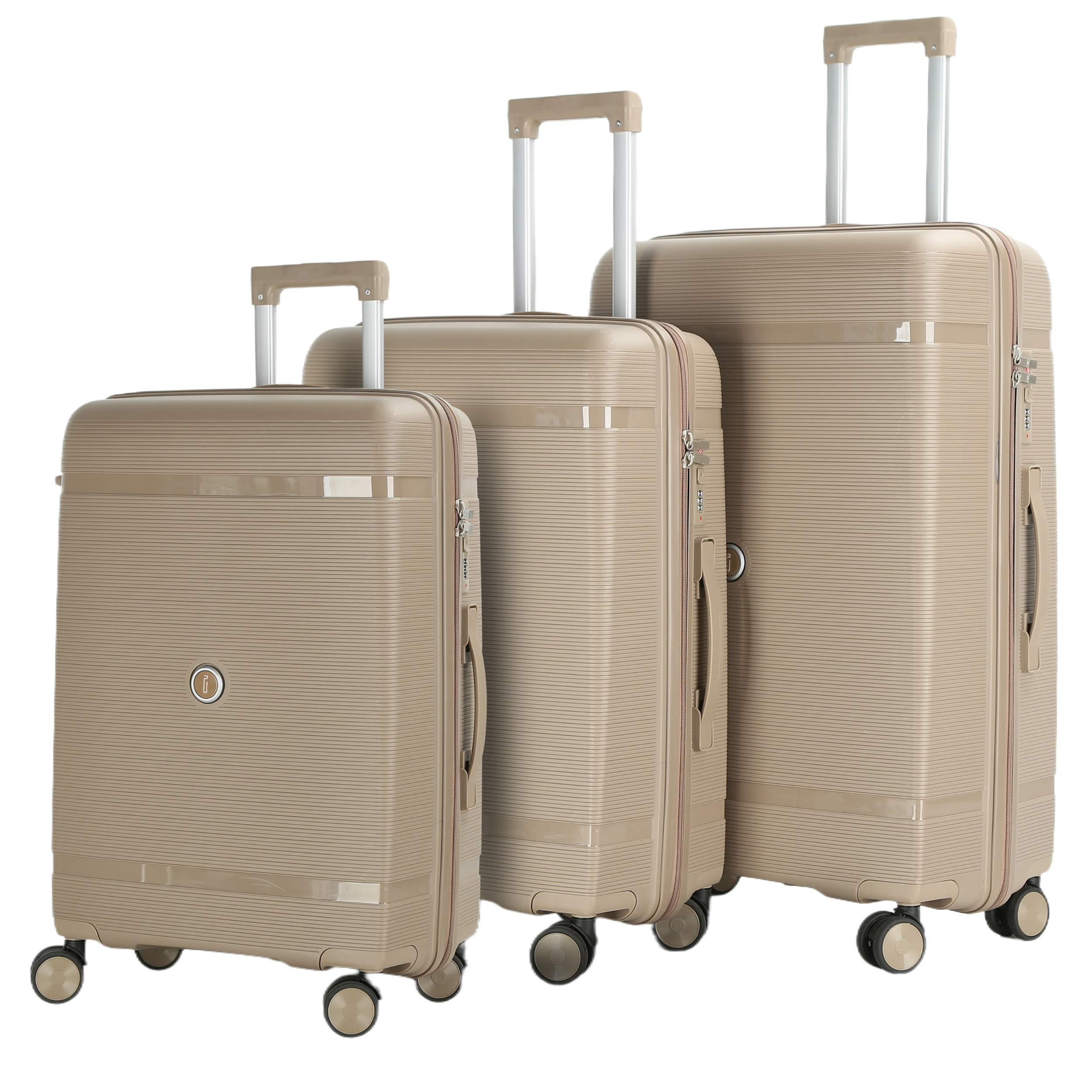 Set 3 Valises – Polypropylène (XL-75cm) (L-65cm) (S-55cm) – Kaki