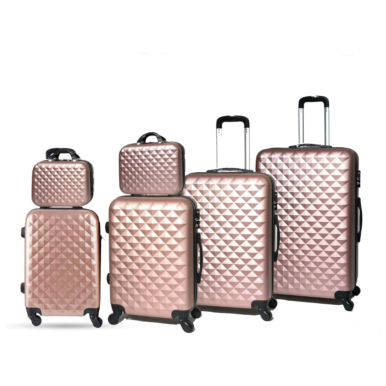 Set De Valise 6 pièces Urban | Valise Cabine | Valise Moyenne | Valise Grande | 2x Vanity – Rose Gold - Celims France