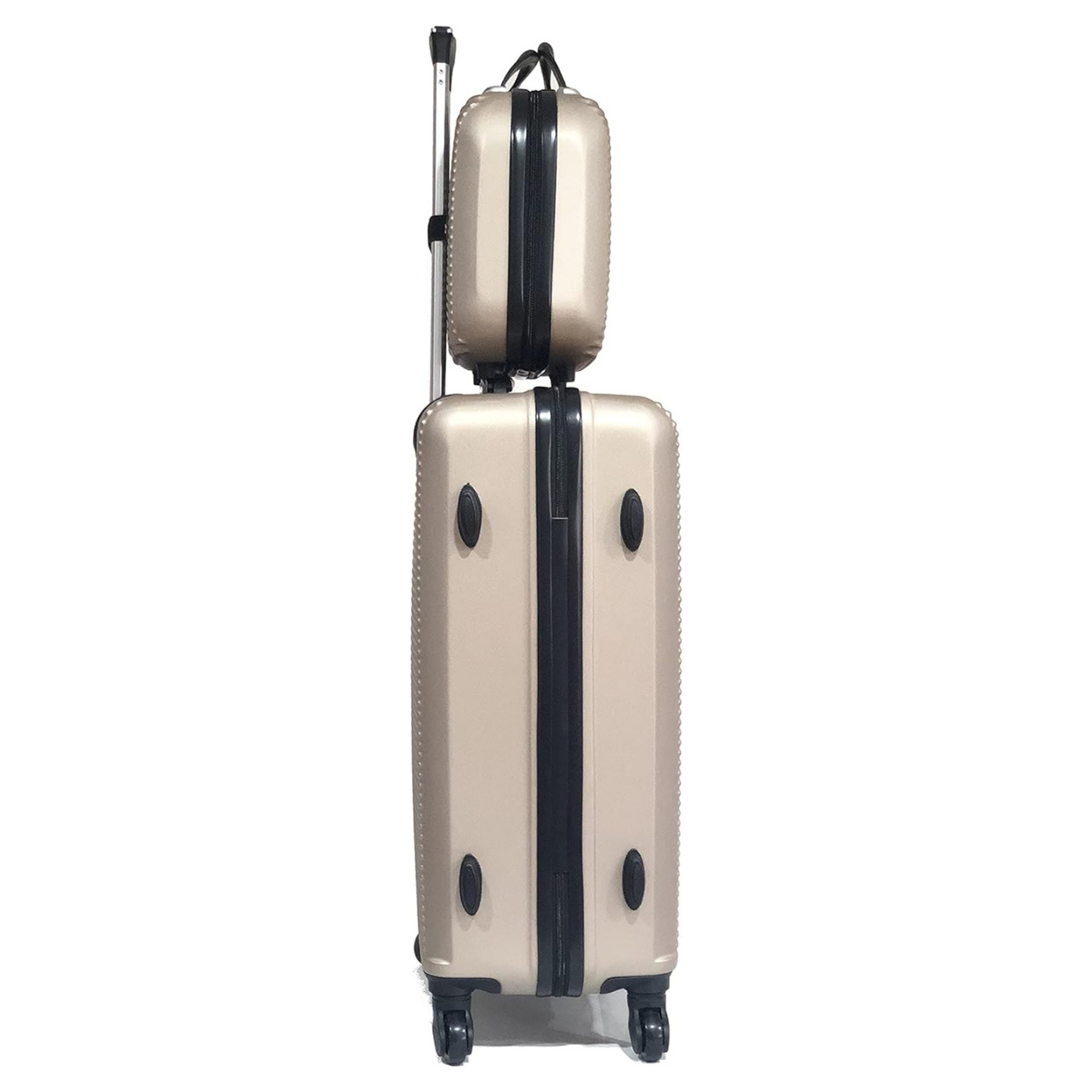 Set De Valise 5 pièces Week-end | Valise Cabine | Valise Moyenne | Valise Grande | 2x Vanity – Champagne - Celims France