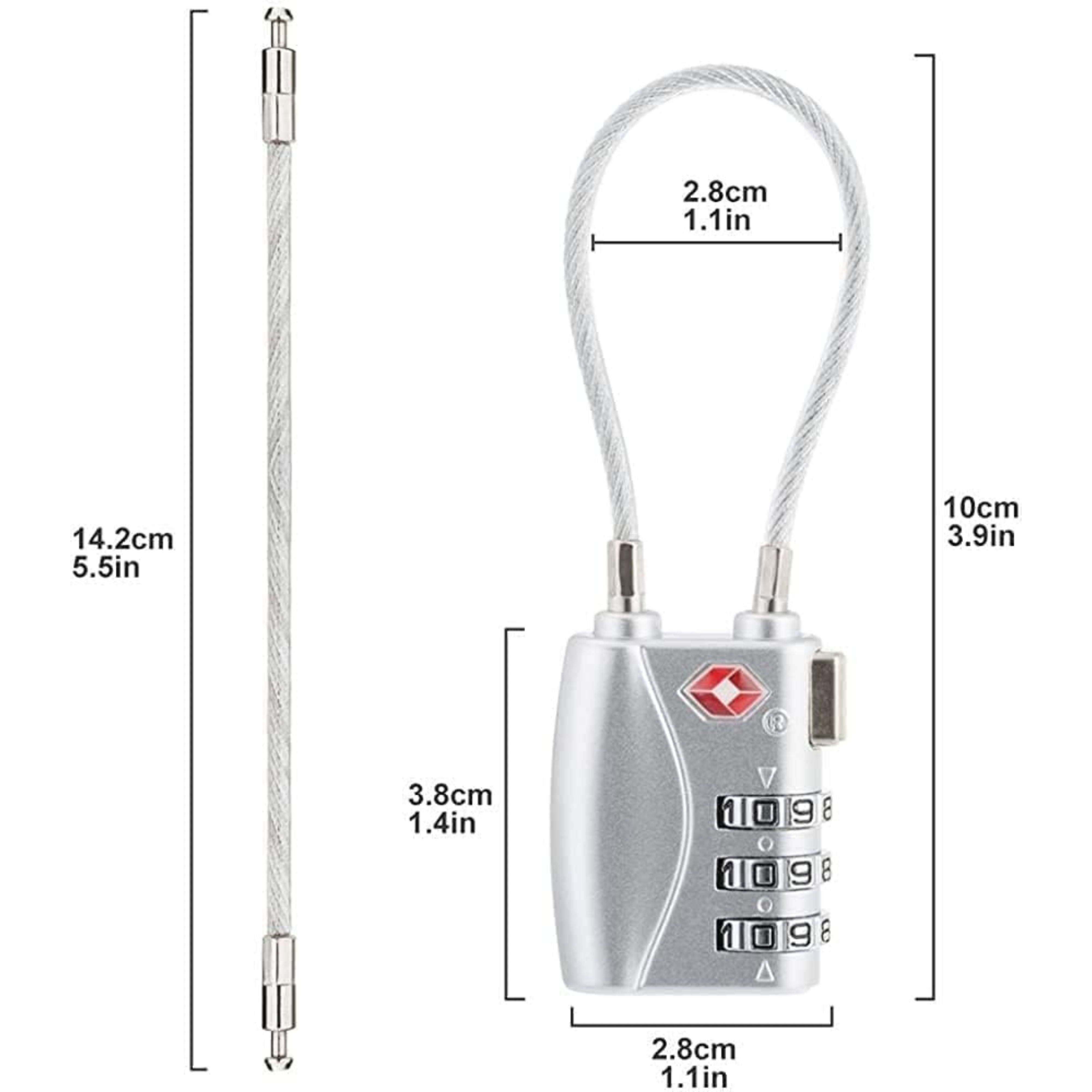 Cadenas TSA Valise Avion | Cadenas Code | Cadenas Valise | Protection Idéale pour Vos Bagages |