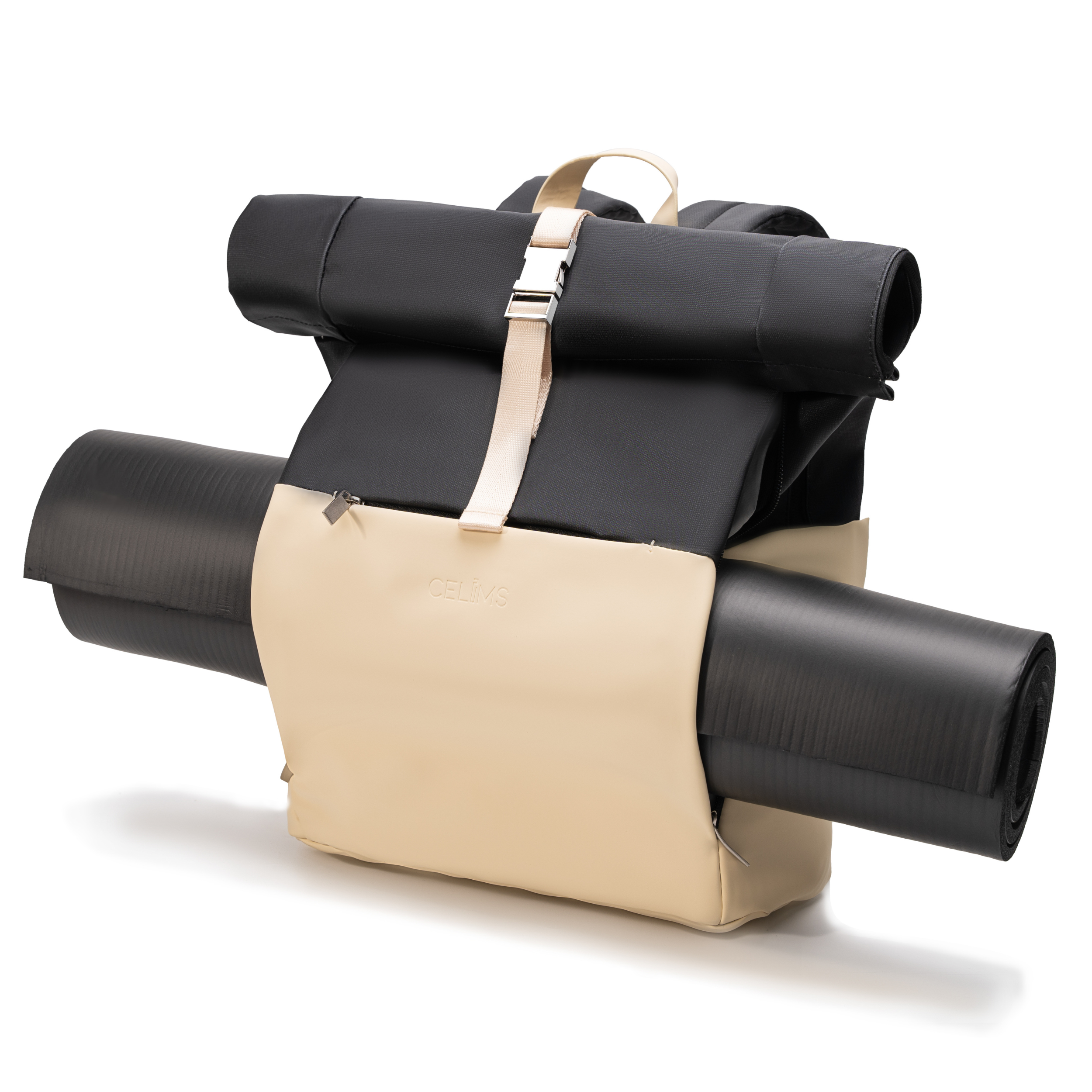 Mochila enrollable CELIMS - Equipaje de mano 40x30x20cm - Impermeable y ultrarresistente - Arena