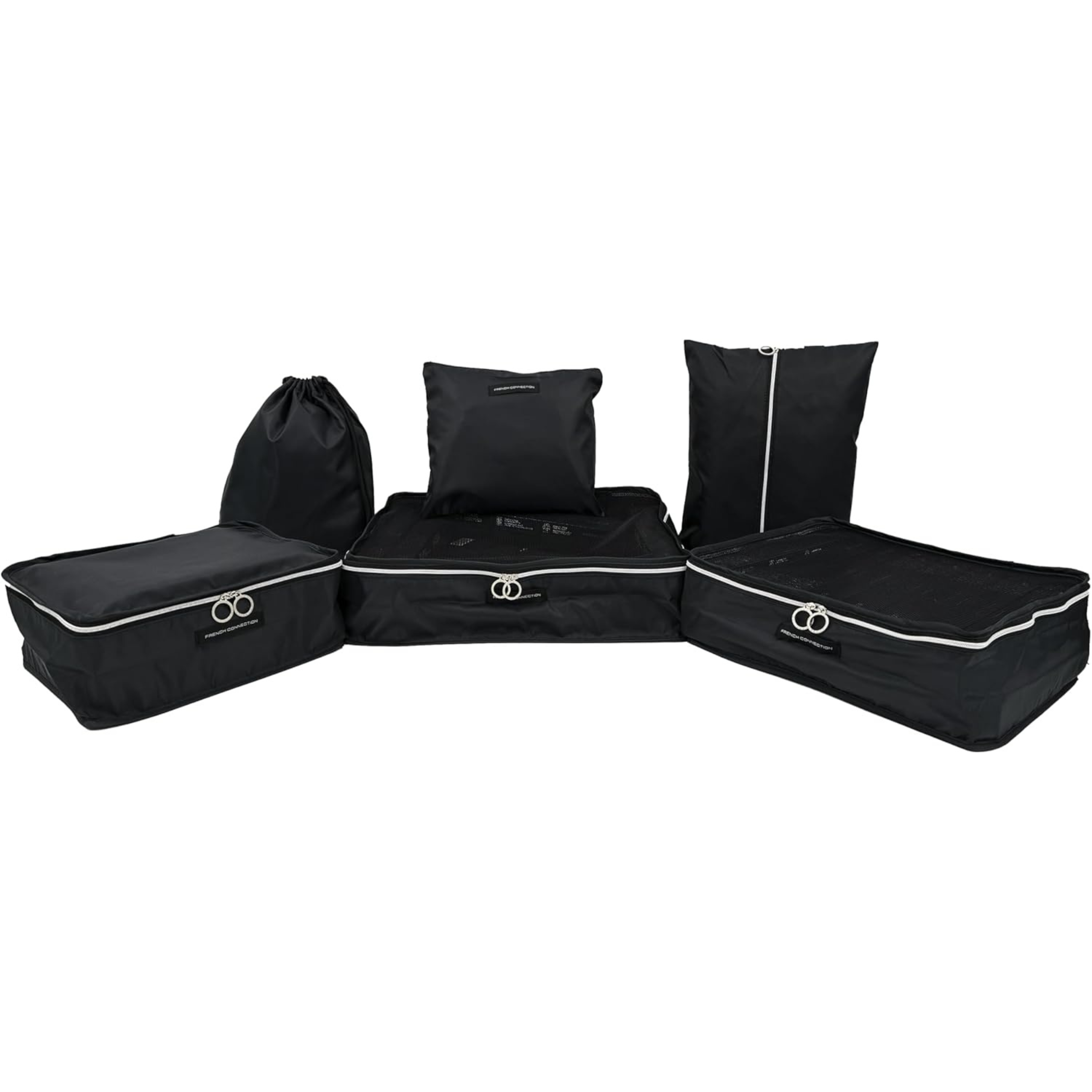 Travel Organizers | Set of 6 pieces | Luggage Organizers | Lightweight and Durable Luggage Storage Cubes Black