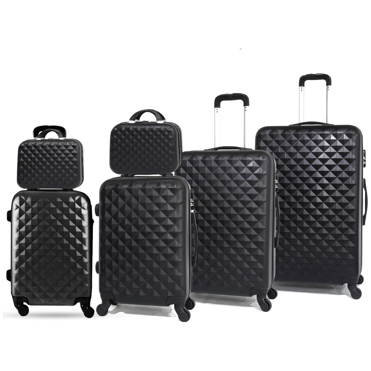 Set De Valise 6 pièces Urban | Valise Cabine | Valise Moyenne | Valise Grande | 2x Vanity – Noir - Celims France