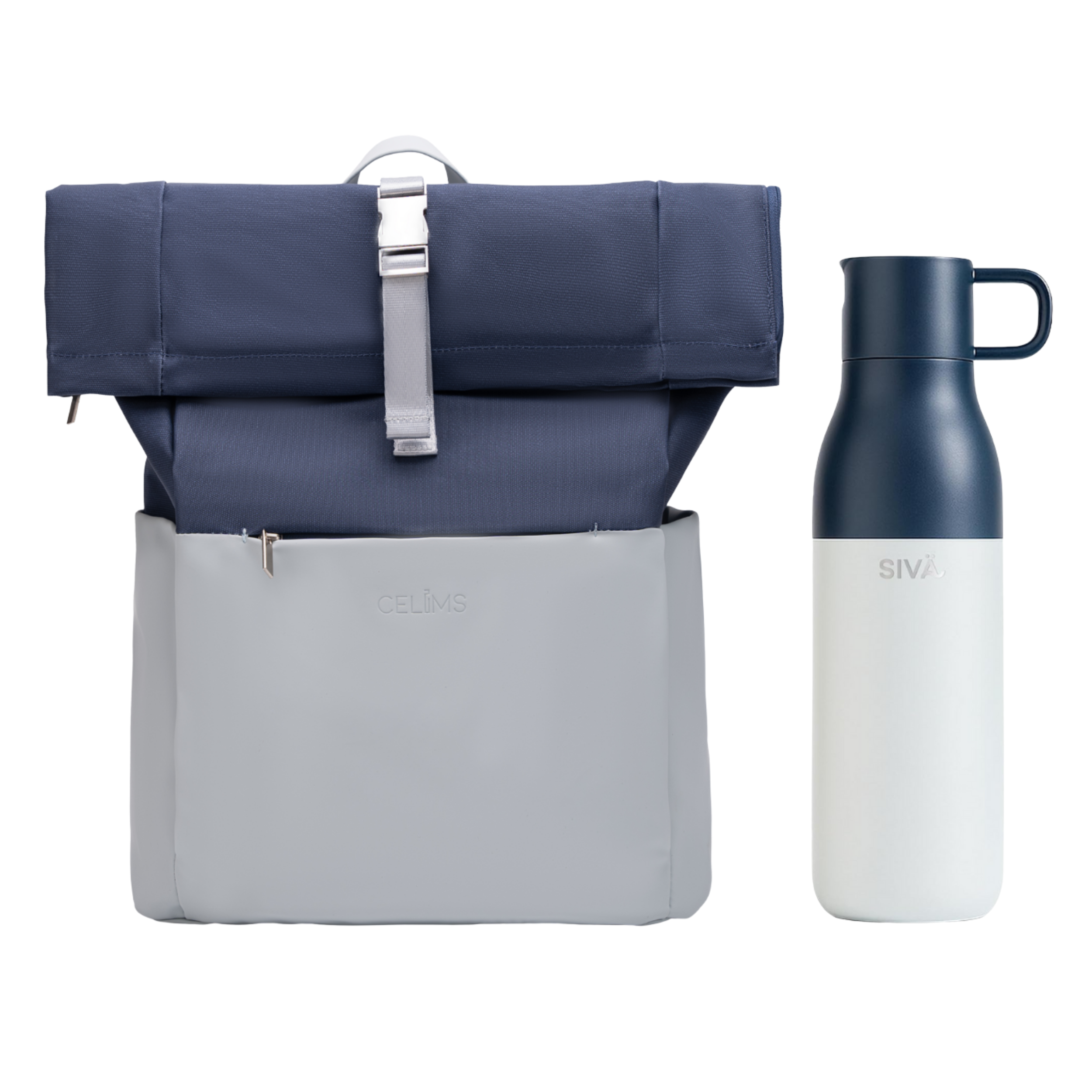 Mochila enrollable CELIMS - Equipaje de mano 40x30x20cm - Impermeable y ultrarresistente - Gris