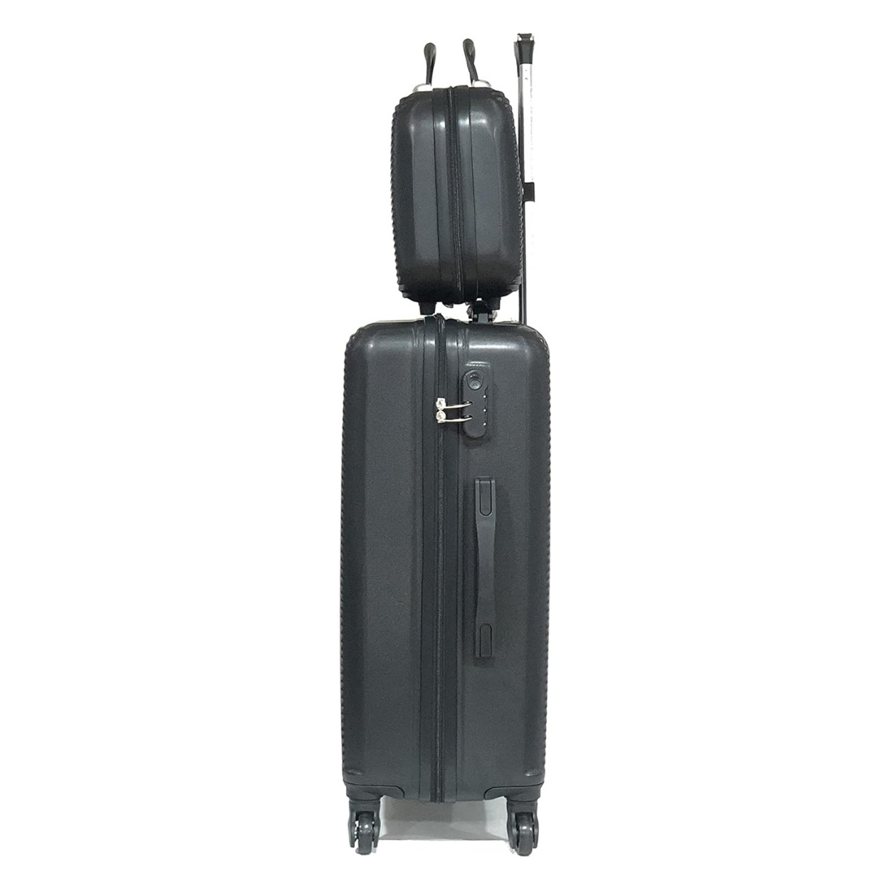 Set De Valise 5 pièces Week-end | Valise Cabine | Valise Moyenne | Valise Grande | 2x Vanity – Noir - Celims France