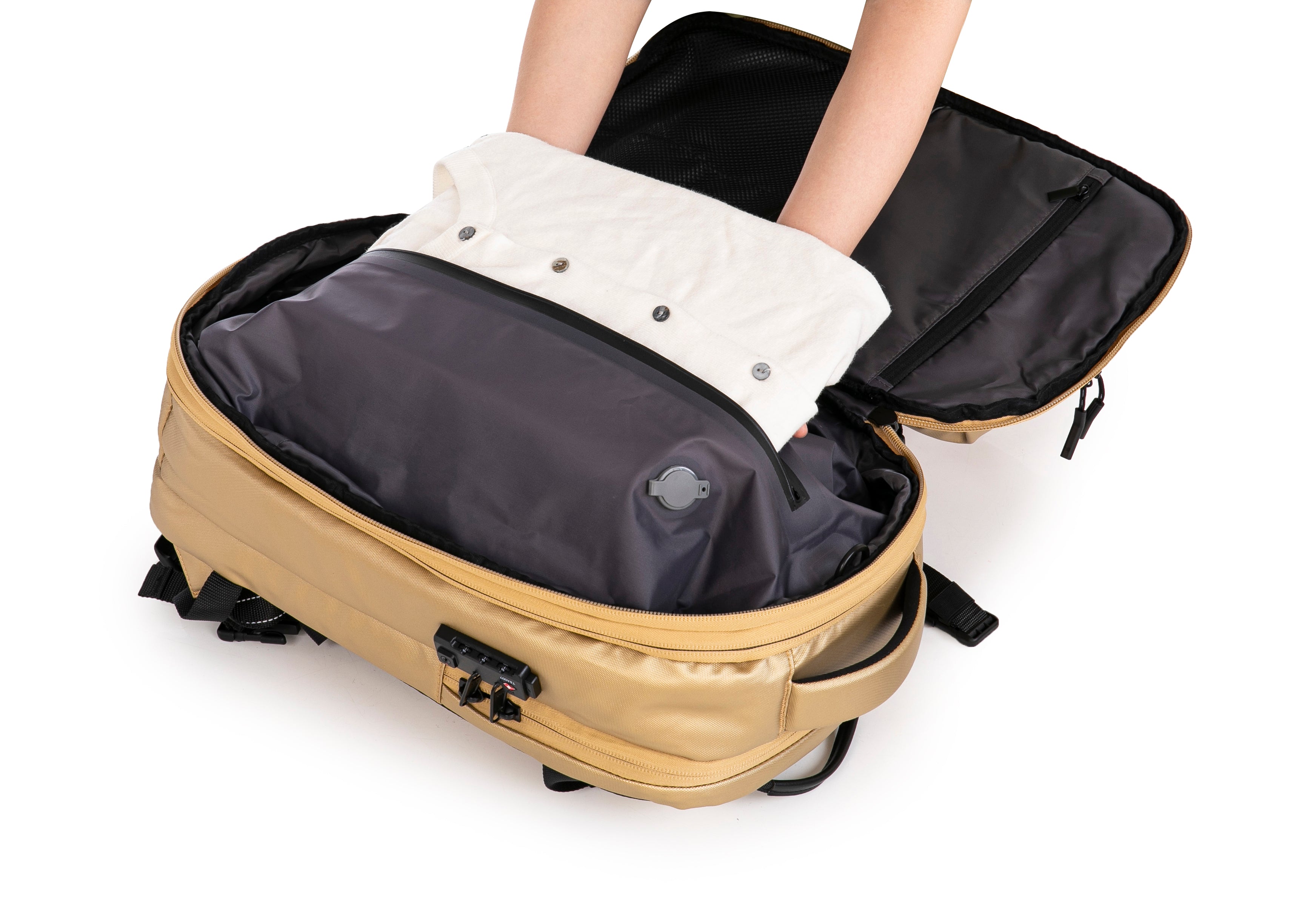 Vakuumkomprimierbarer Rucksack – Mit oder ohne Pumpe