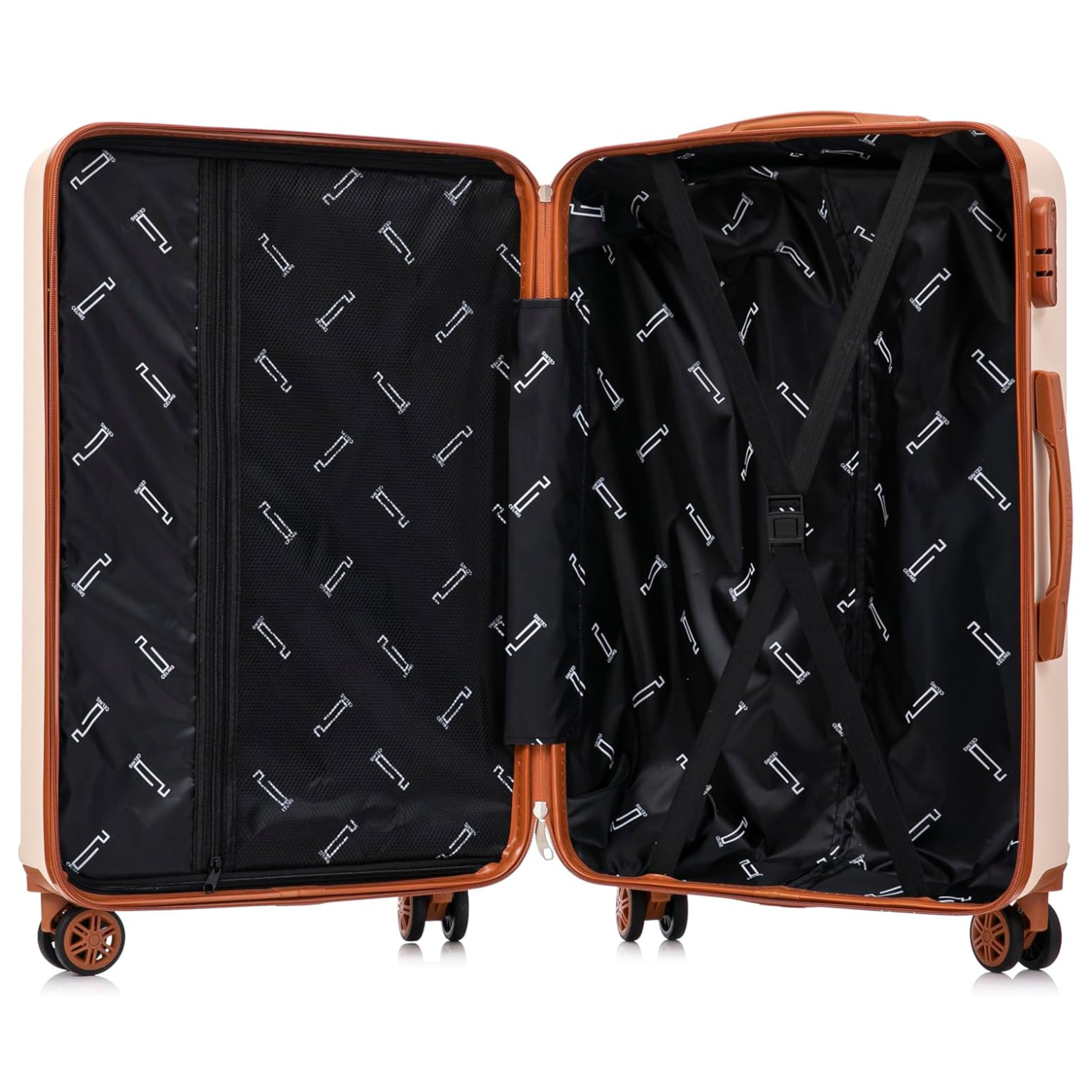 5-teiliges Wochenendkoffer-Set | Kabinenkoffer | Mittlerer Koffer | Großer Koffer | 2x Schminktisch – Orange