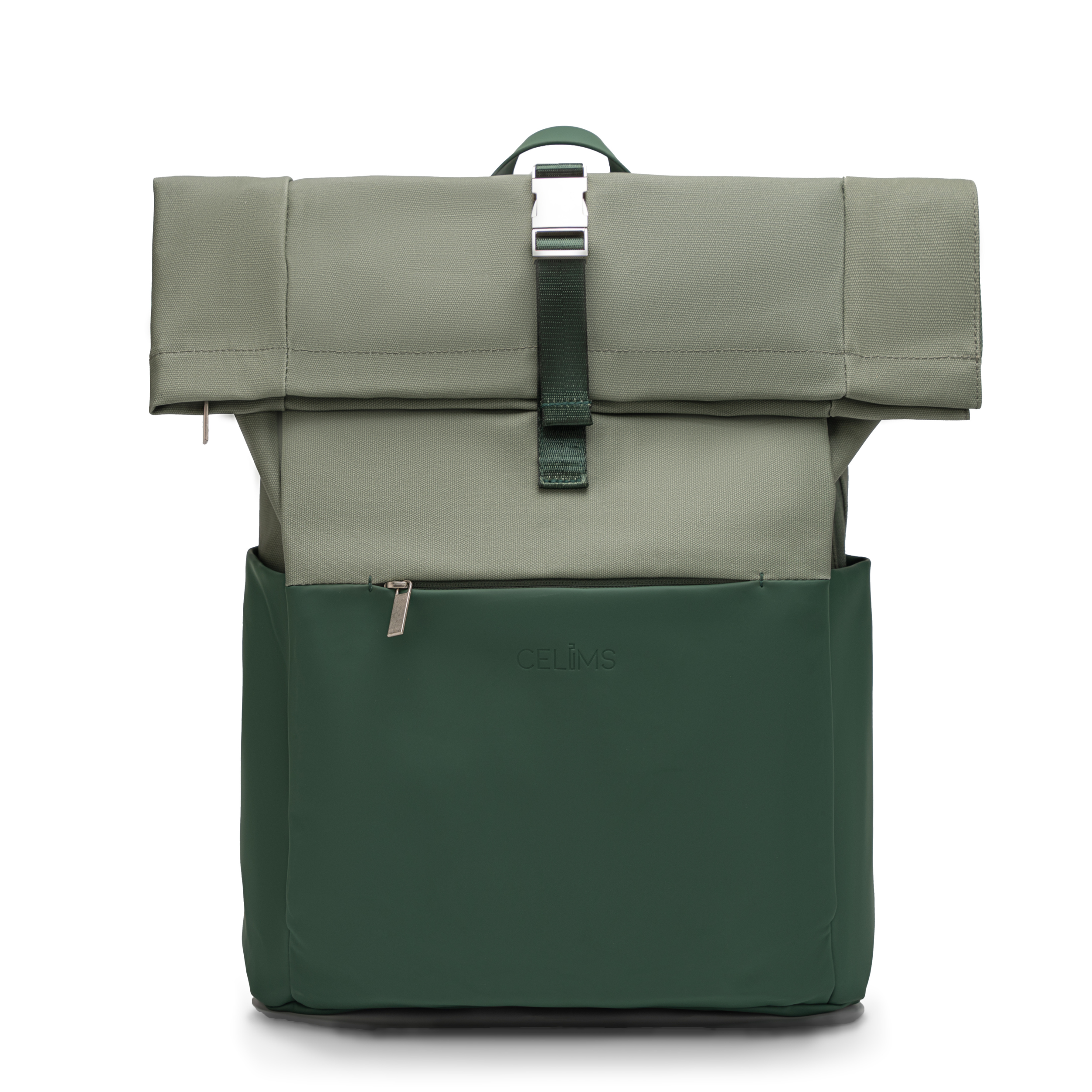 Mochila enrollable CELIMS - Equipaje de mano 40x30x20cm - Impermeable y ultrarresistente - Verde