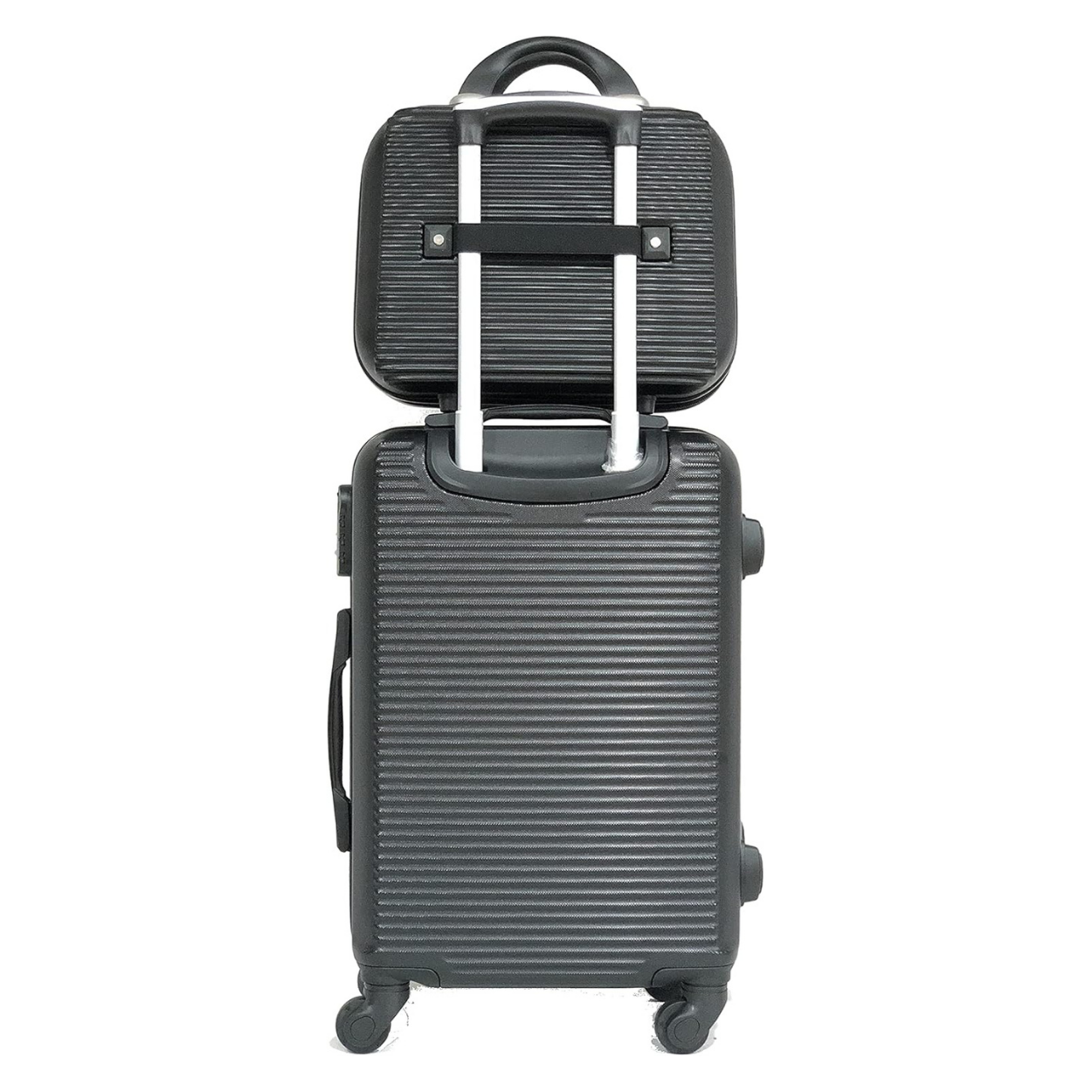 Set De Valise 5 pièces Week-end | Valise Cabine | Valise Moyenne | Valise Grande | 2x Vanity – Noir - Celims France