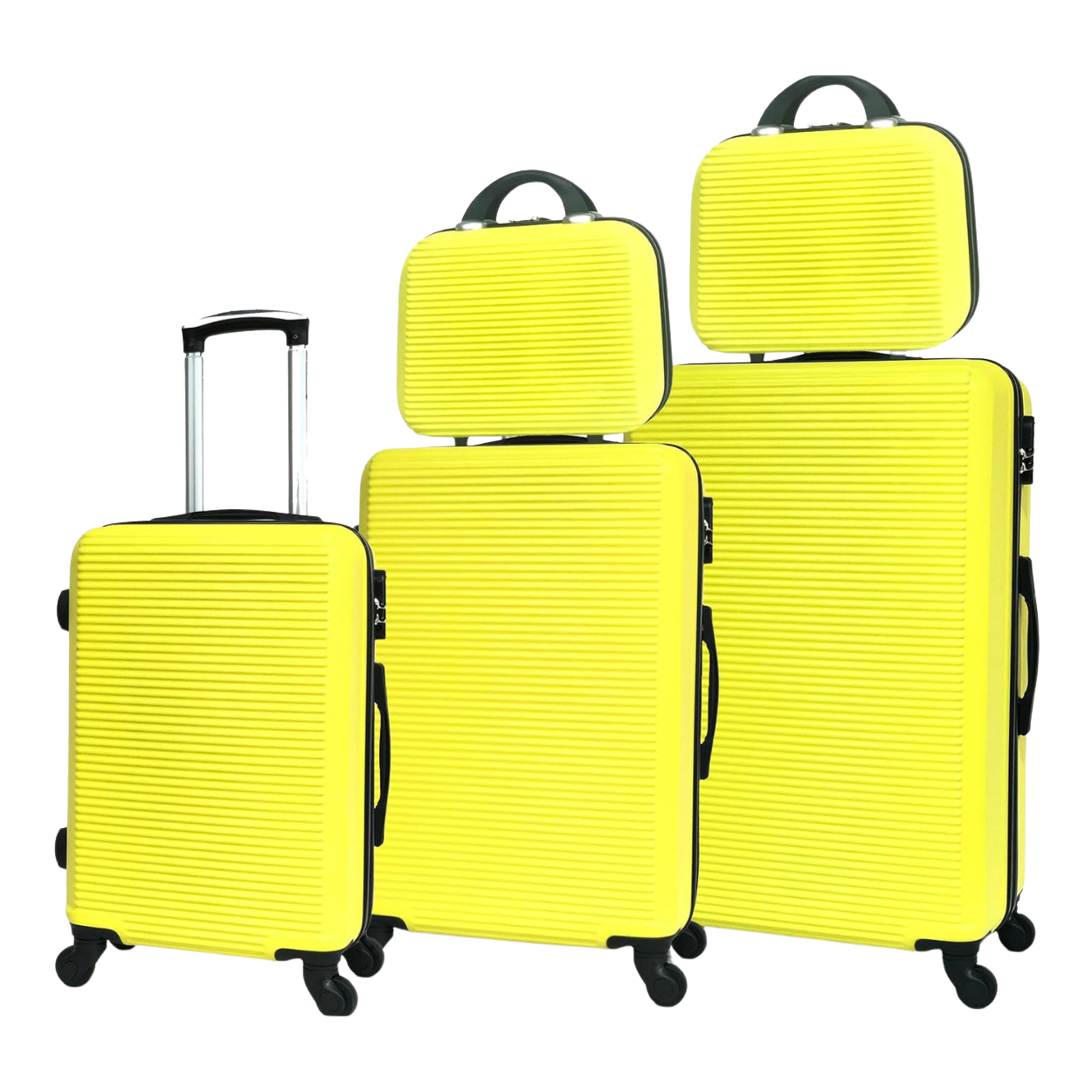 5-teiliges Wochenendkoffer-Set | Kabinenkoffer | Mittlerer Koffer | Großer Koffer | 2x Schminktisch – Orange