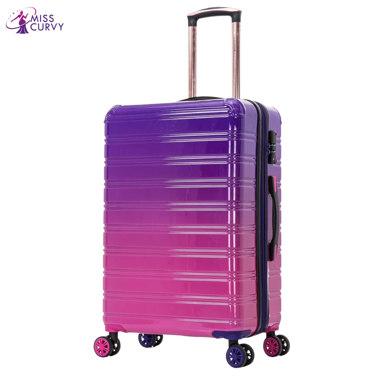 3-piece Polycarbonate suitcase set | Cabin suitcase | Medium suitcase | Large suitcase - Violet gradient