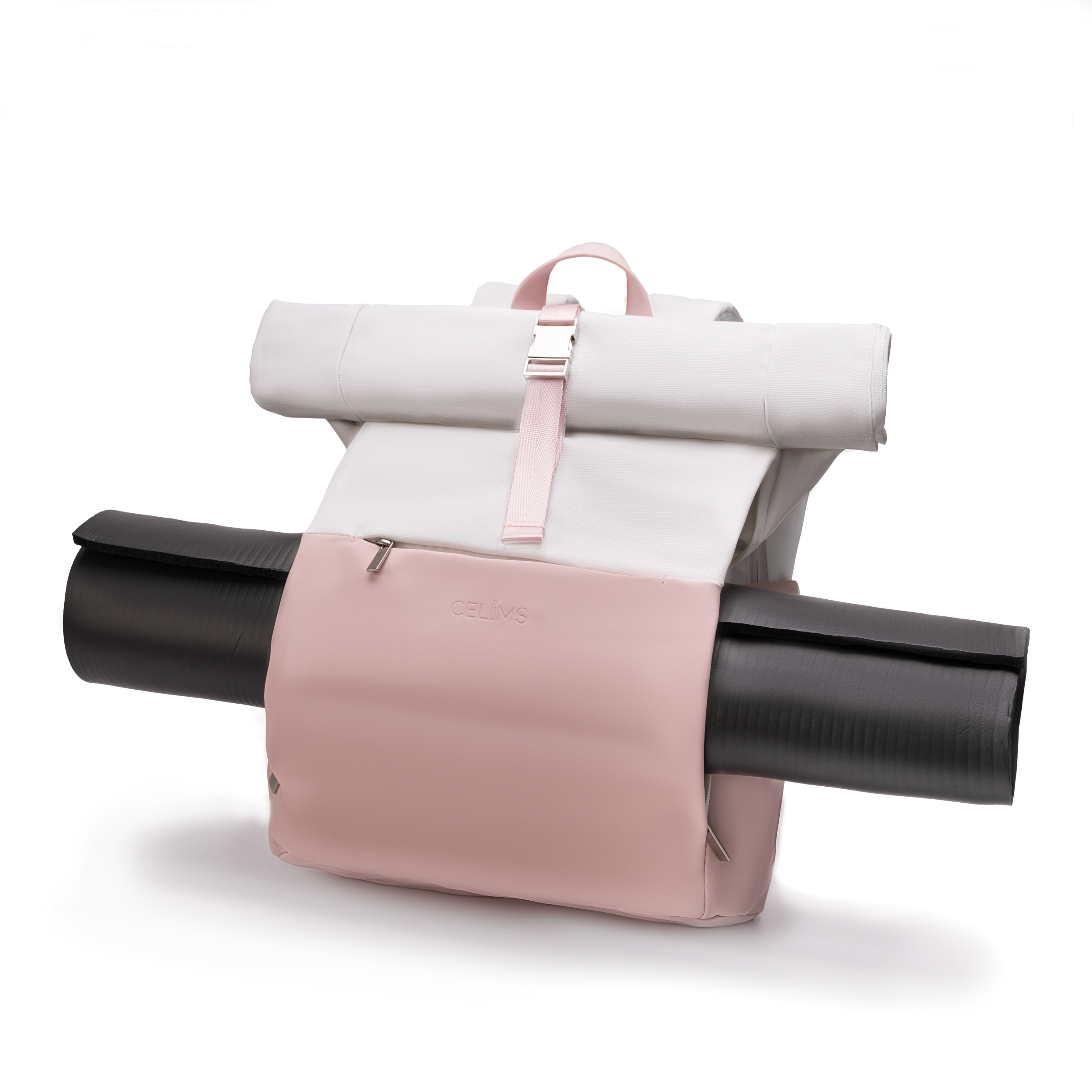 Sac à dos Roll-Top CELIMS - Bagage à Main 40x30x20cm - Imperméable & Ultra-Résitant - Rose