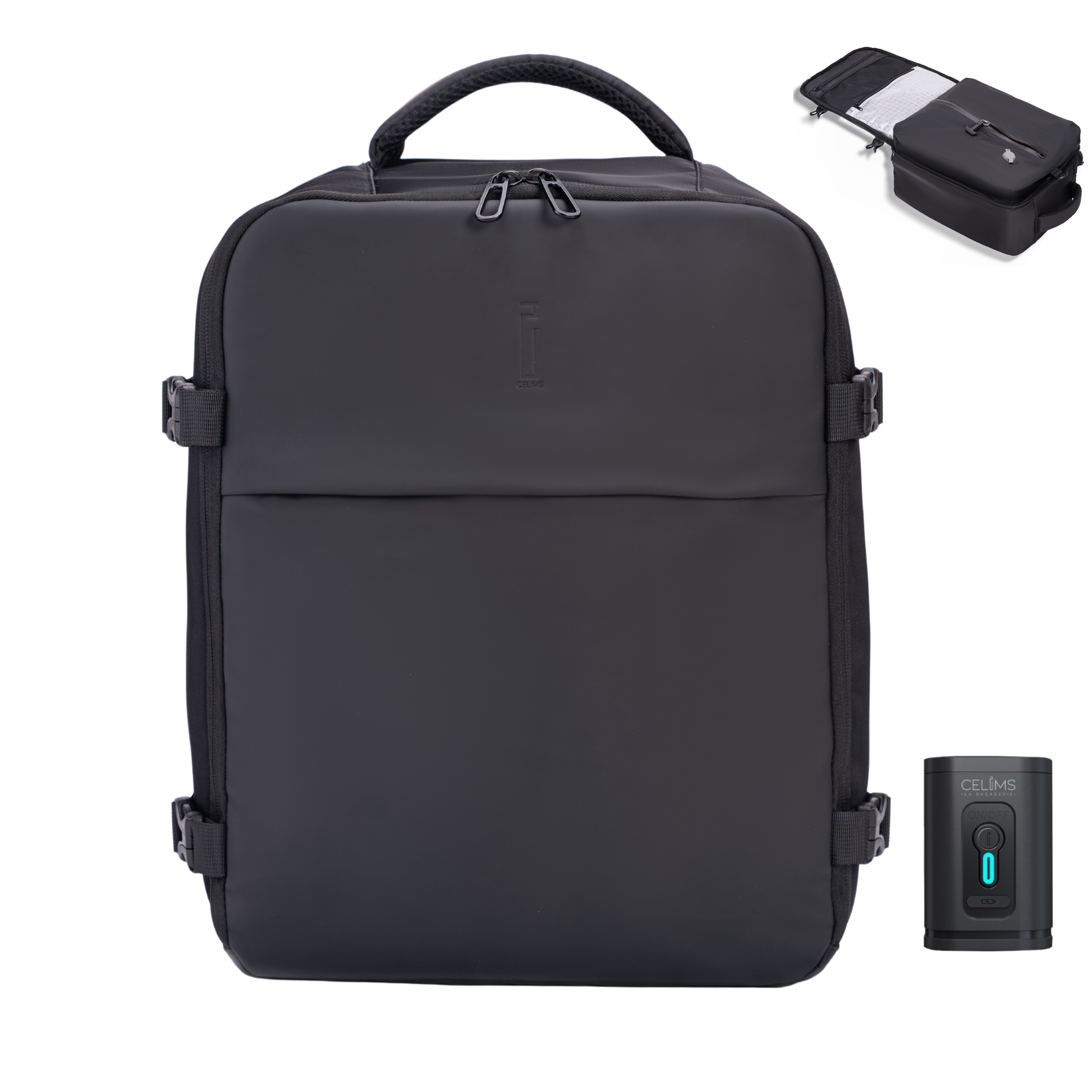 Mochila CELIMS sellada al vacío 40x30x20 - Equipaje de mano - Impermeable - Negra