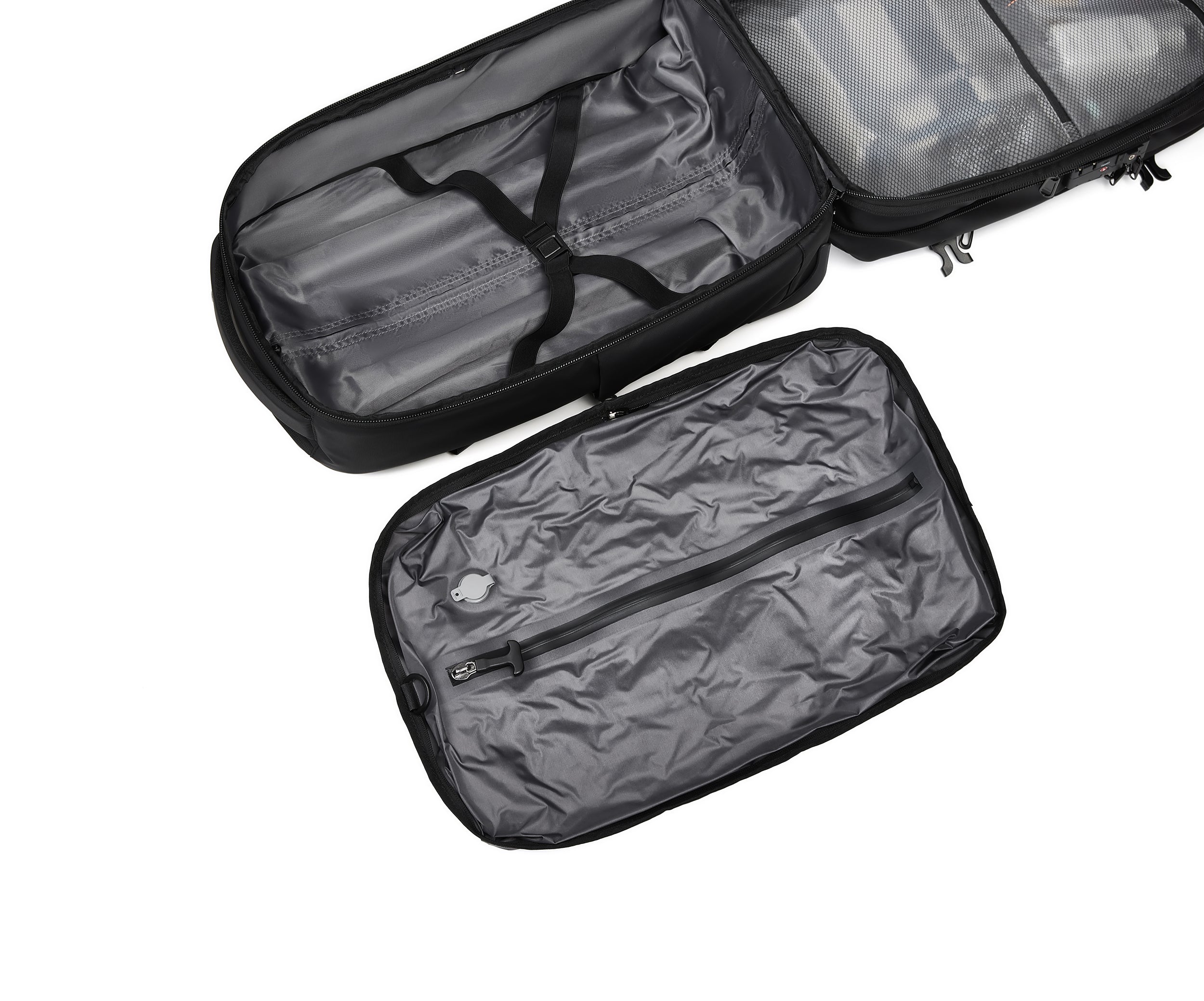 Valise Sac à Dos Sous Vide | Sac à Dos de Voyage | Imperméable | Noir