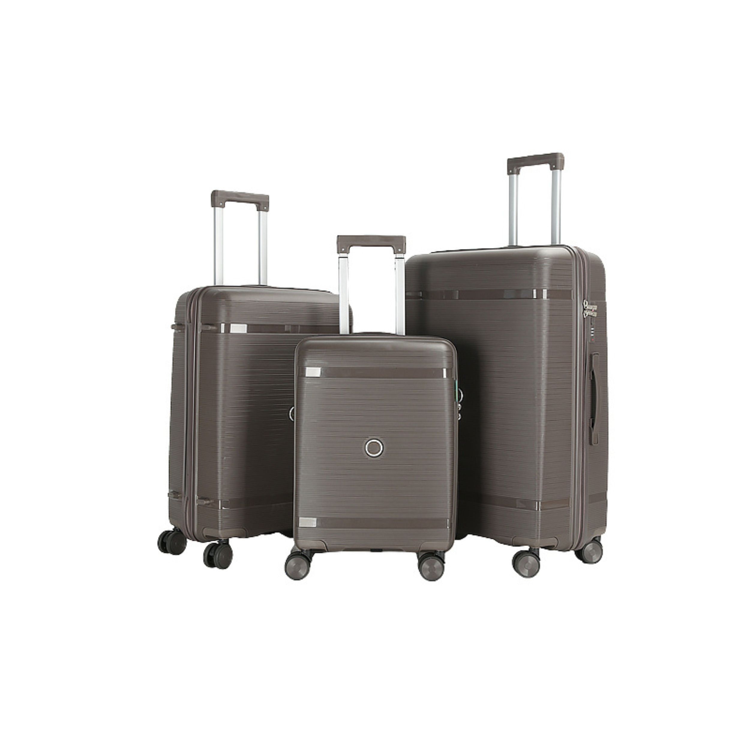Set de 3 maletas – Polipropileno (XL-75cm) (L-65cm) (S-55cm) – Marrón Topo