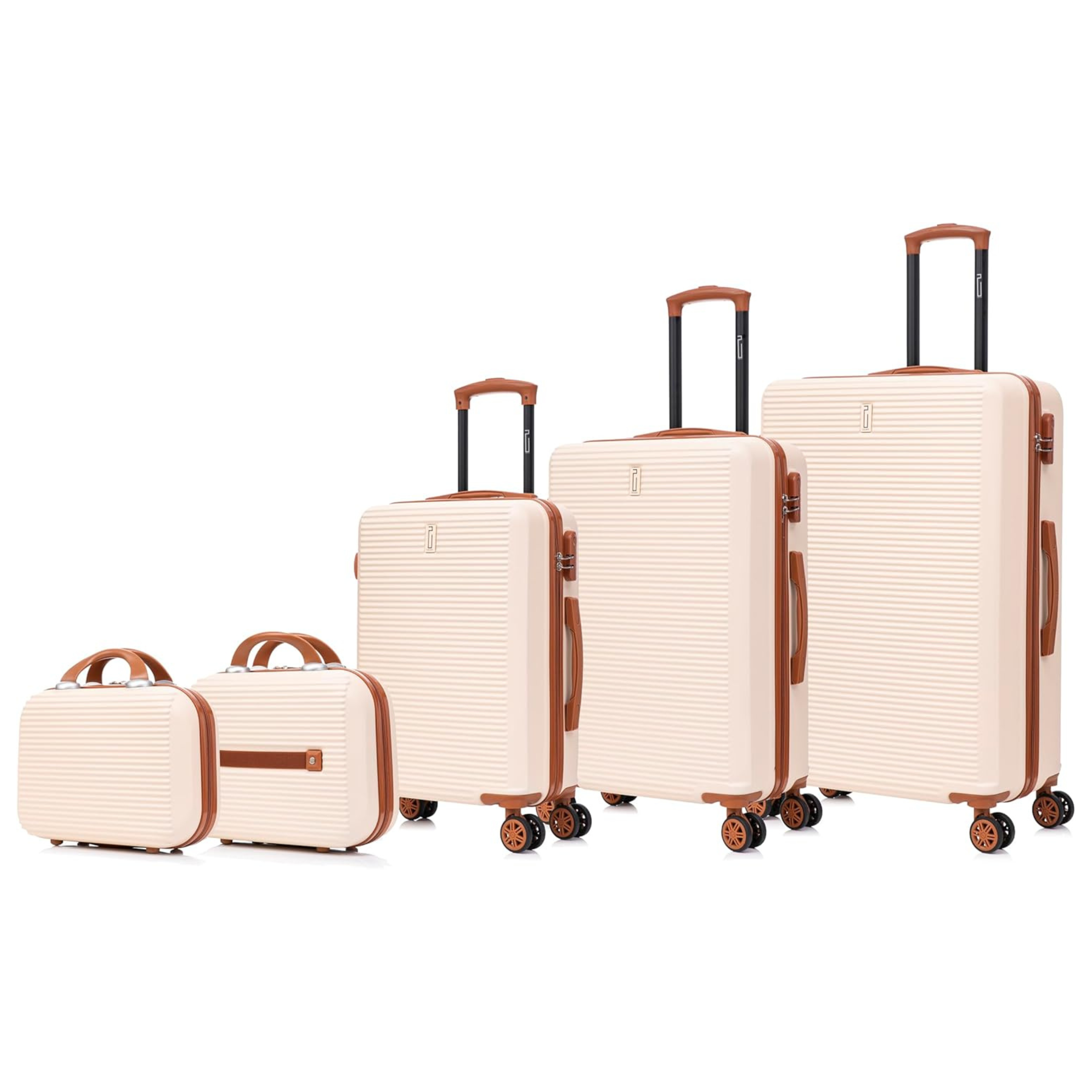 5-piece Week-end suitcase set | Cabin suitcase | Medium suitcase | Large suitcase | 2x Vanity case - Rose Gold