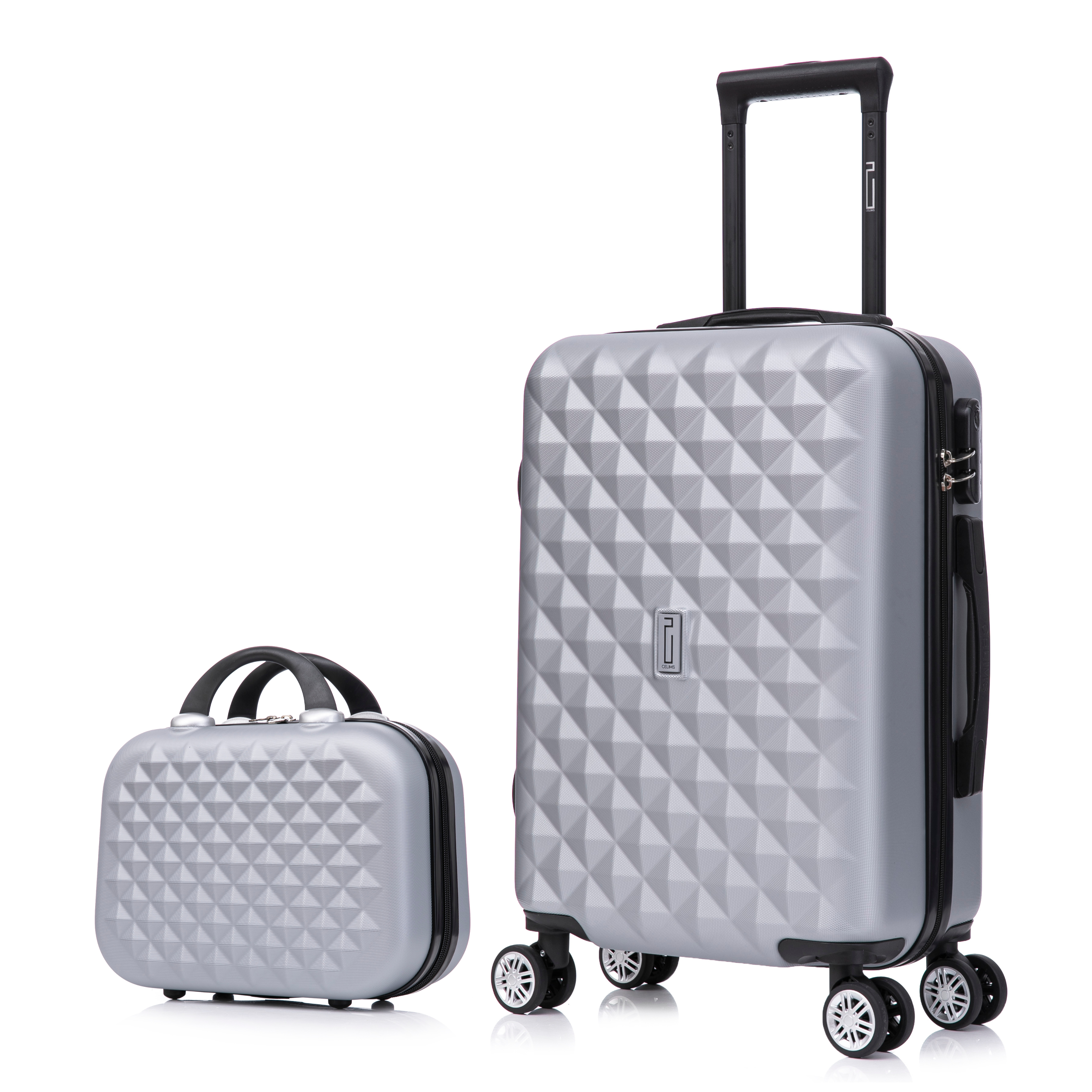 Cabin Suitcase with Vanity Urban | Cabin Luggage | 55x40x20 | Silver
