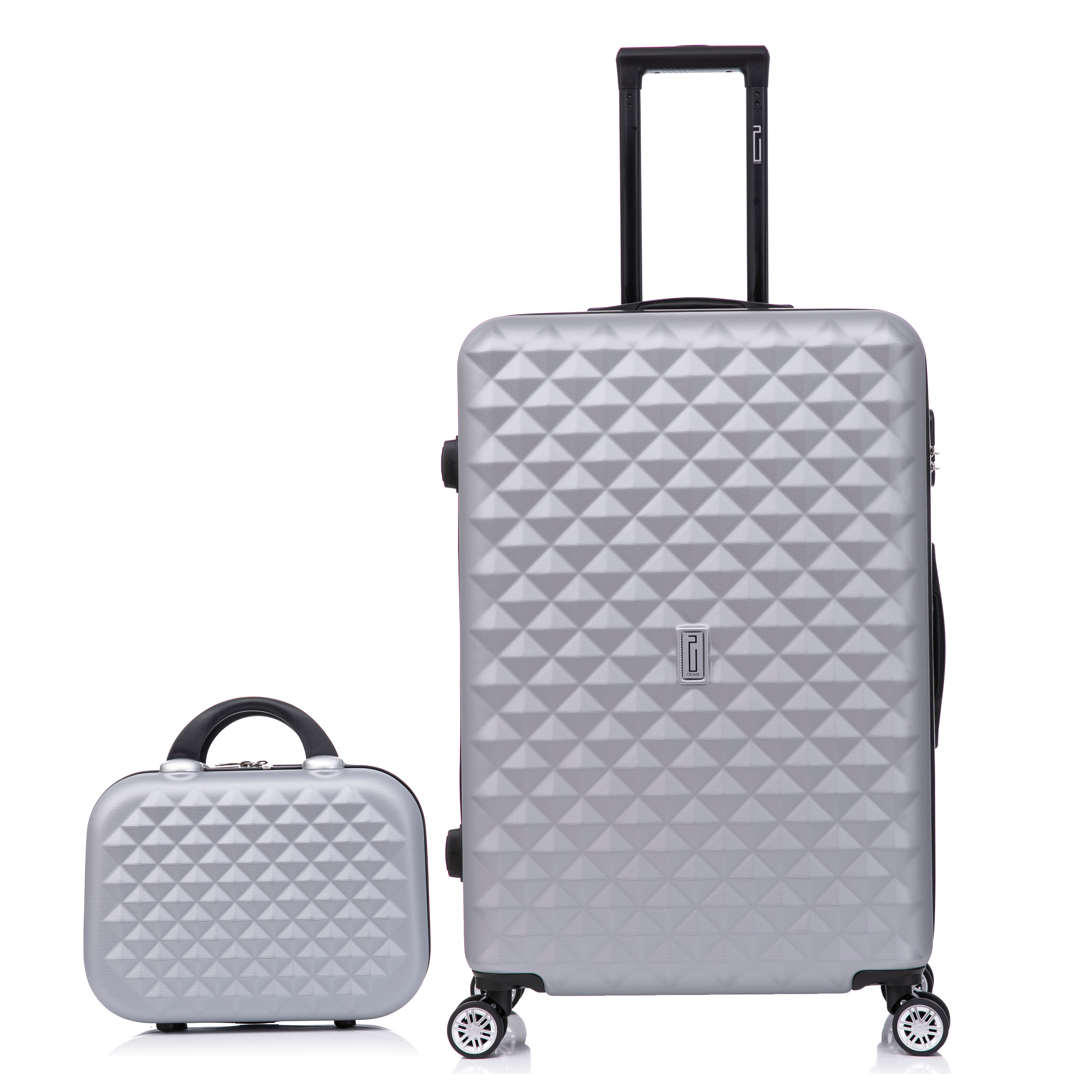 Large Suitcase with Vanity Urban | Large Hard Shell Suitcase | 75x45x28 cm | Silver