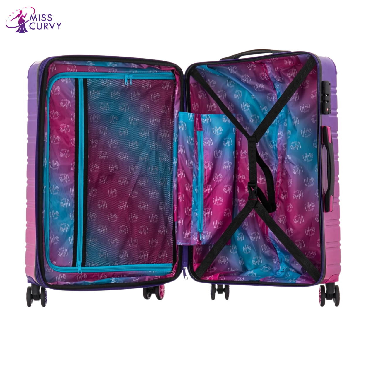 30” Large Suitcase Polycarbonate | 23 kg Checked Luggage | Turquoise Gradient