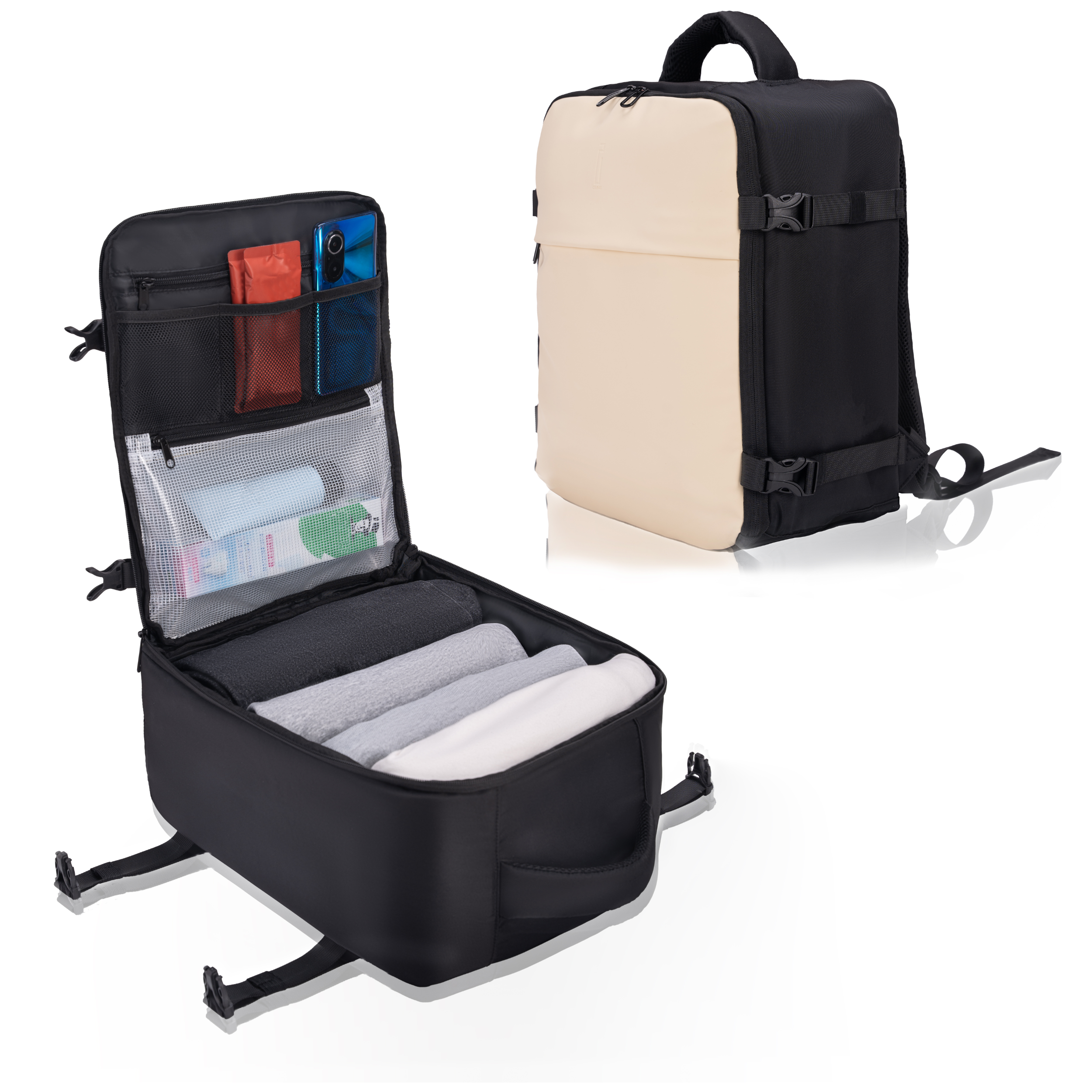 Mochila CELIMS 40x30x20 - Equipaje de mano - Impermeable - Negra