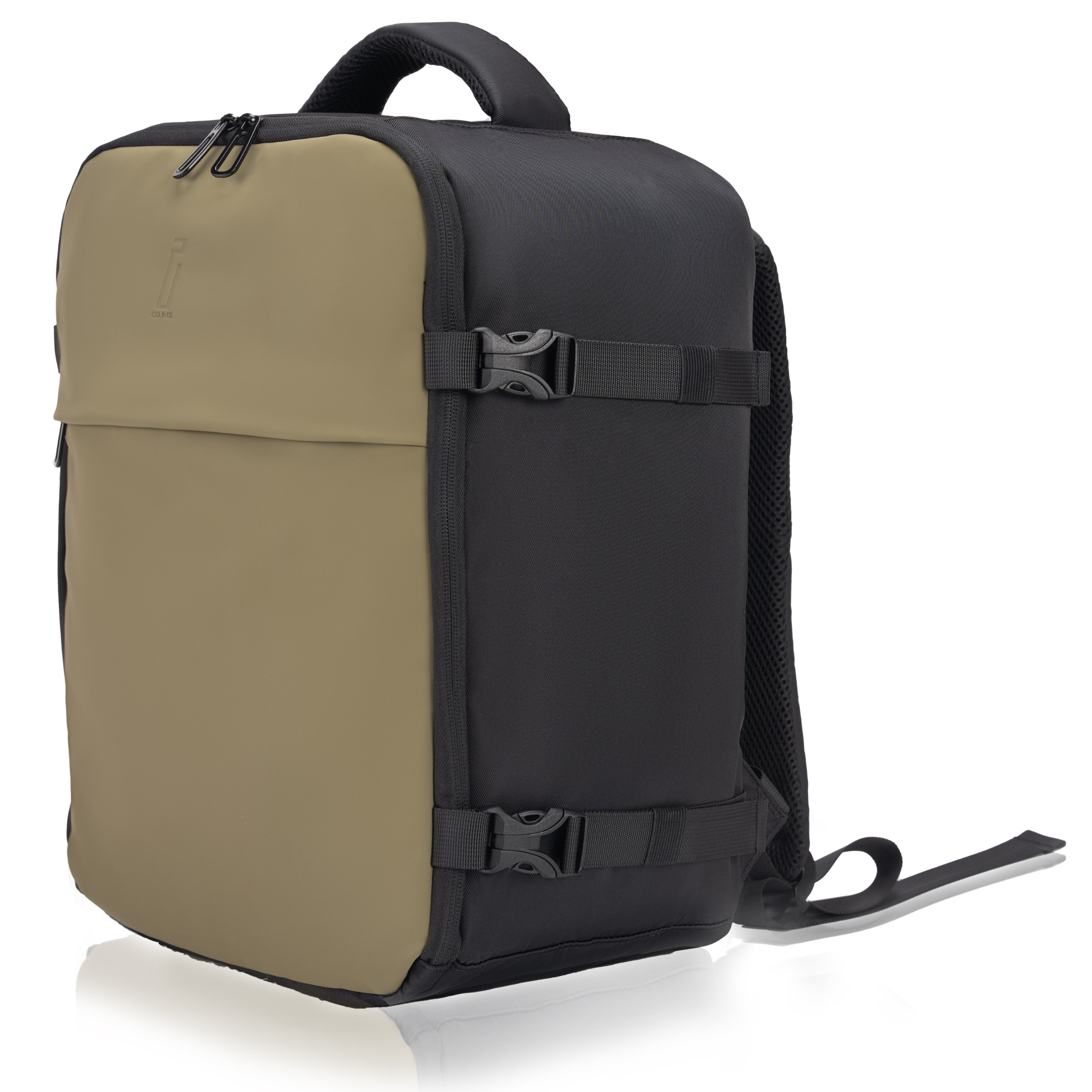 Mochila CELIMS sellada al vacío 40x30x20 - Equipaje de mano - Impermeable - Caqui