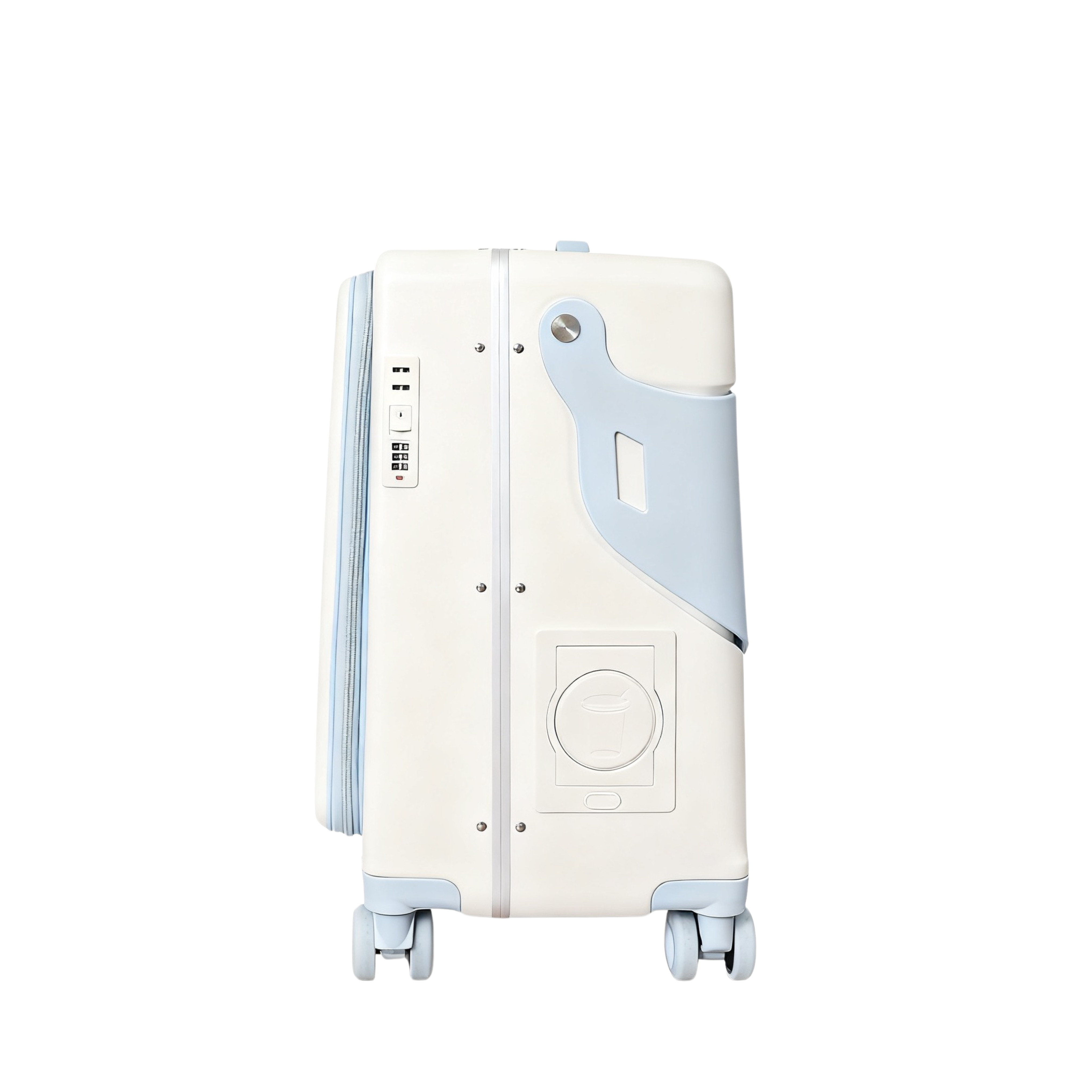 Valise Cabine avec Siège Enfant PopSeat - 55x35x25 - Porte USB - roulettes Ultra Résistantes avec Frein - Porte Gobelet - Cadenas