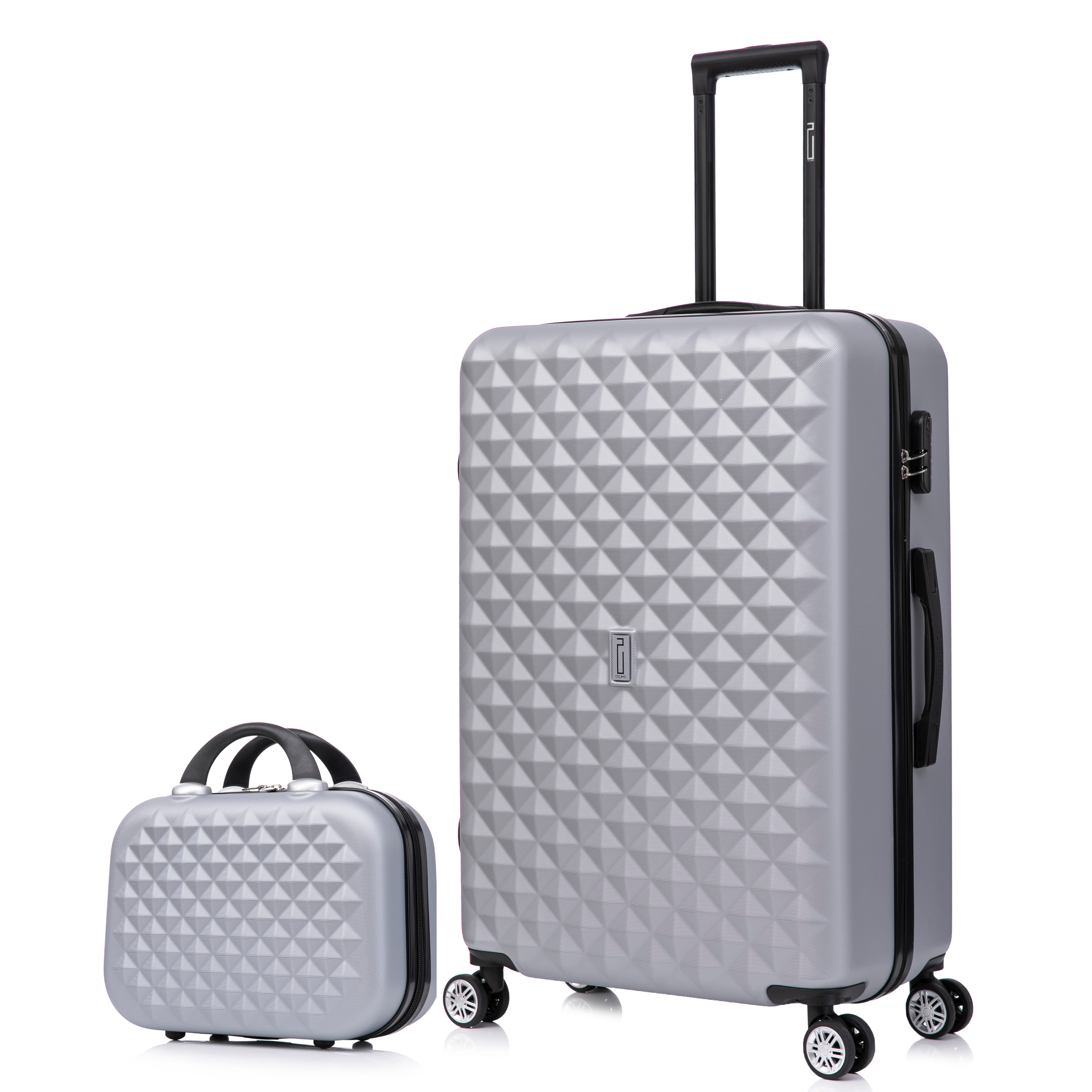 Large Suitcase with Vanity Urban | Large Hard Shell Suitcase | 75x45x28 cm | Silver