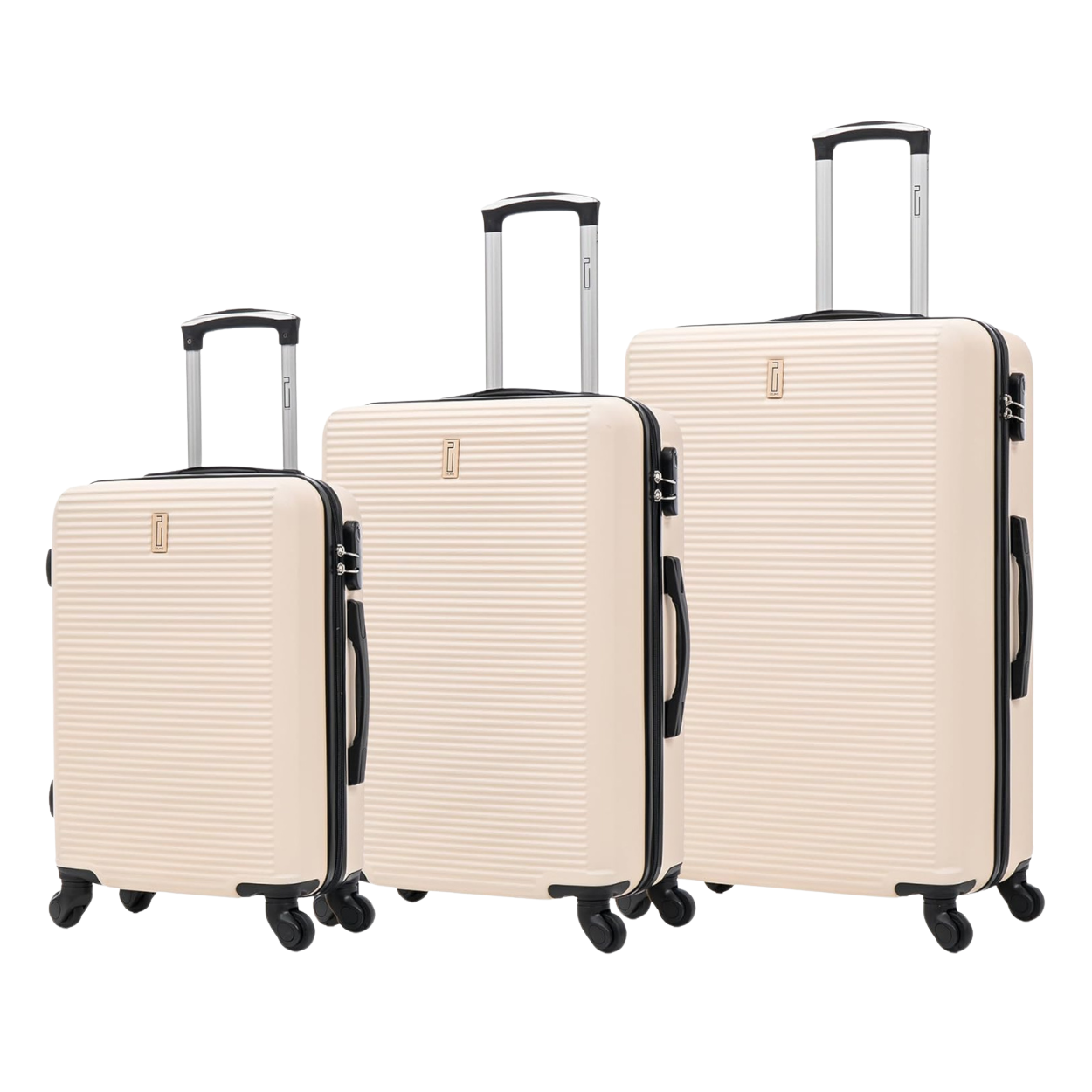 Set De Valise 3 pièces Week-end  – Valise Cabine | Valise Moyenne | Valise Grande – Beige