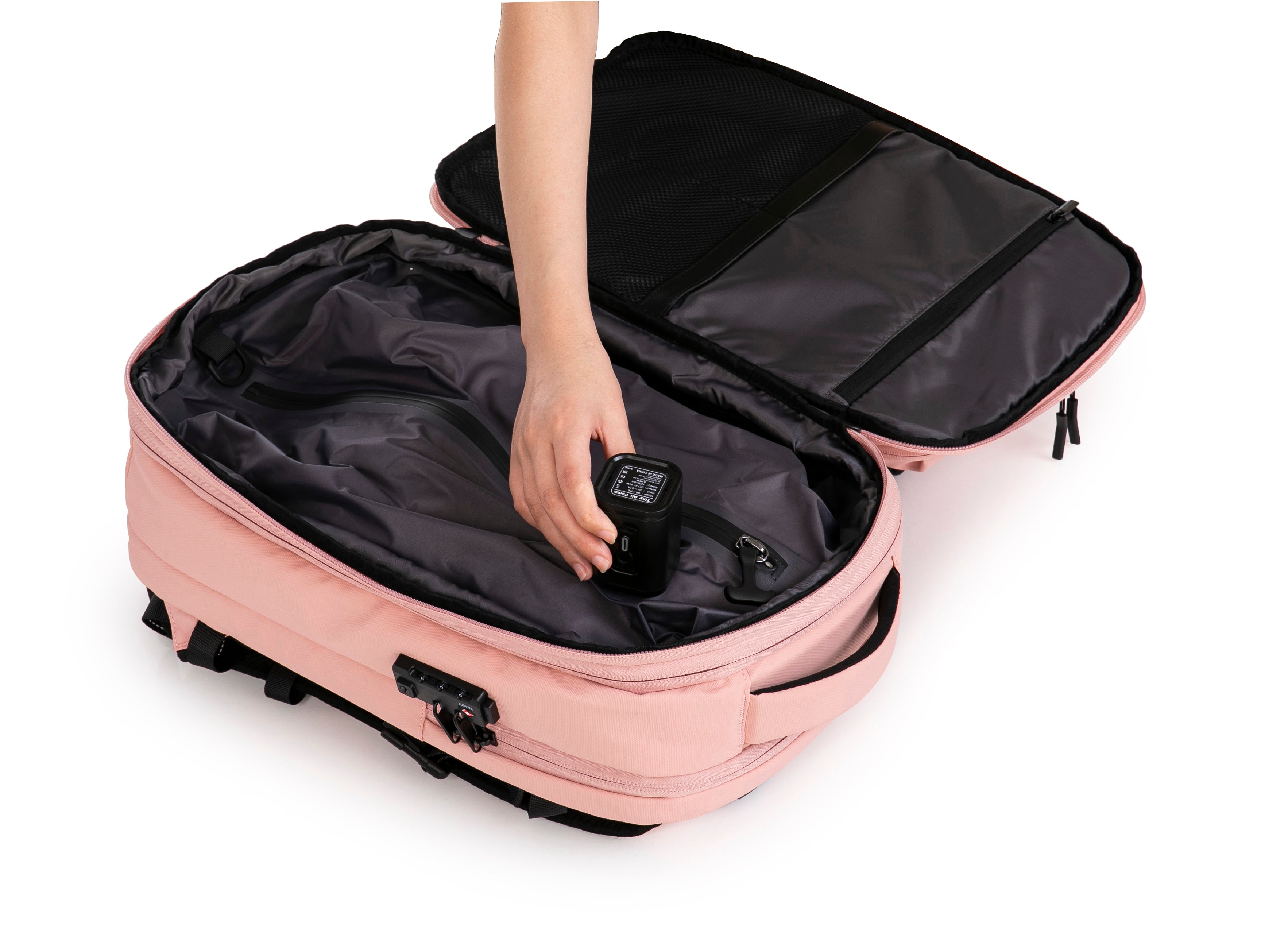 Mochila de viaje | Mochila de vacío | Impermeable – Negro con bomba