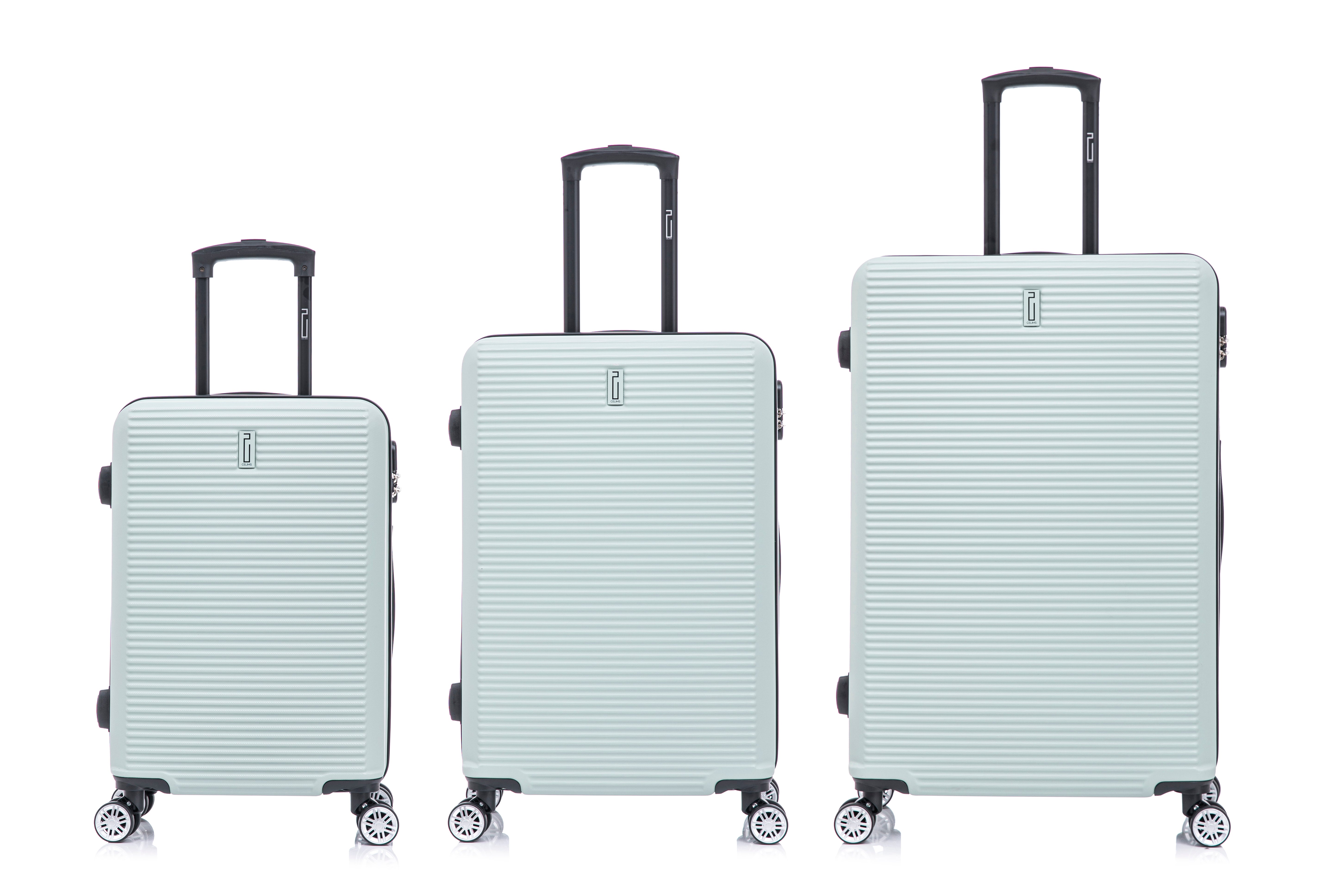 Set valises Week-End 3 pièces – Vert Pastel (cabine, moyenne, grande)