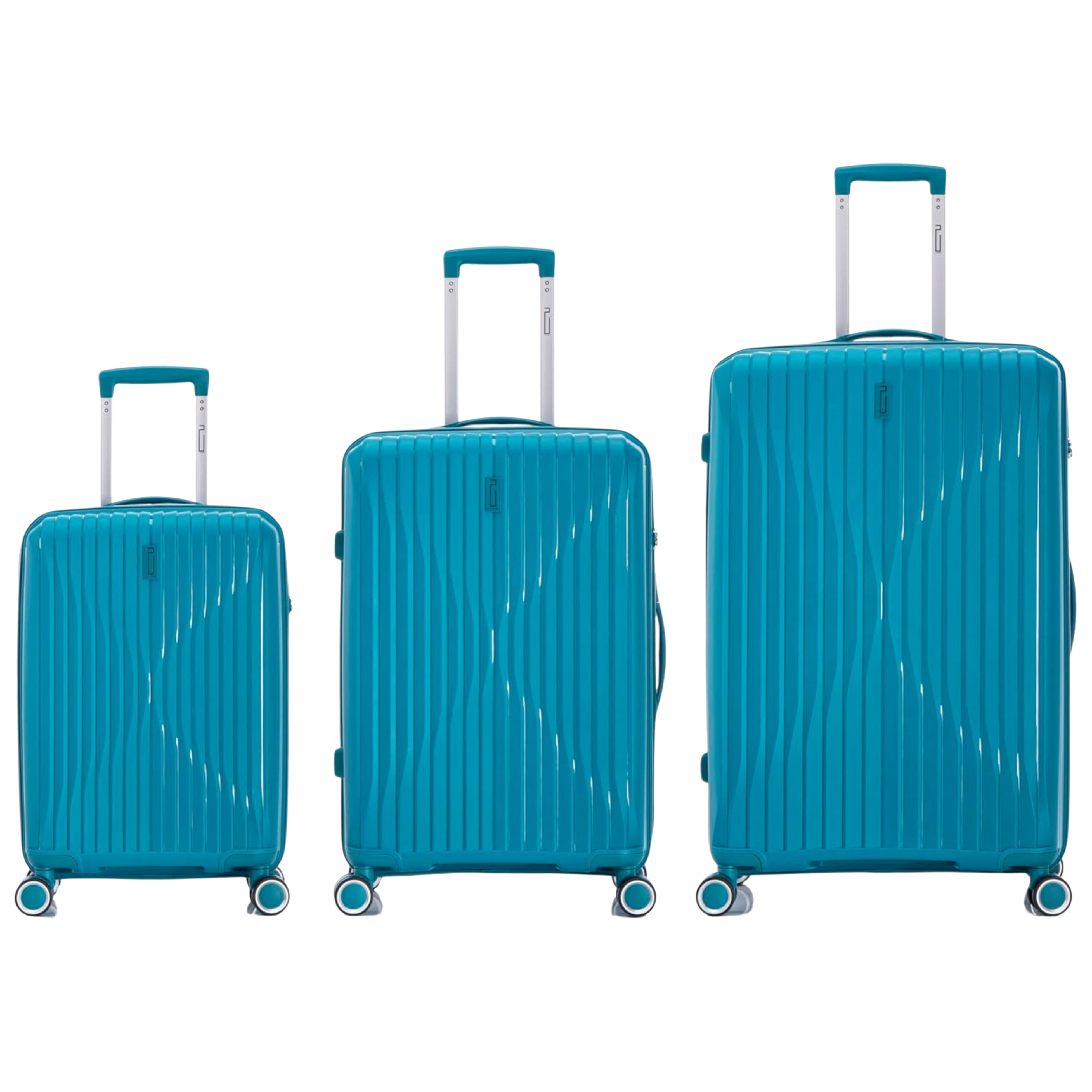 Set Valise 3 pièces En Polypropylène | Valise Cabine | Valise Moyenne | Valise Grande – Bleu