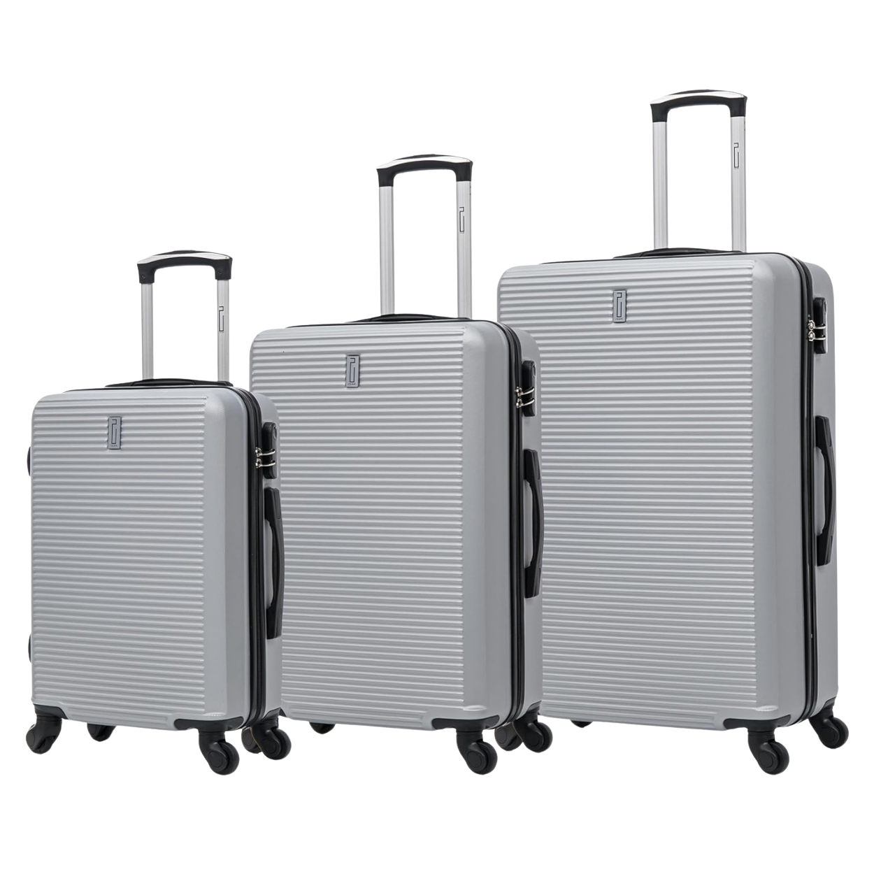 3-piece Weekend Suitcase Set - Cabin Suitcase | Medium Suitcase | Large Suitcase - Grey