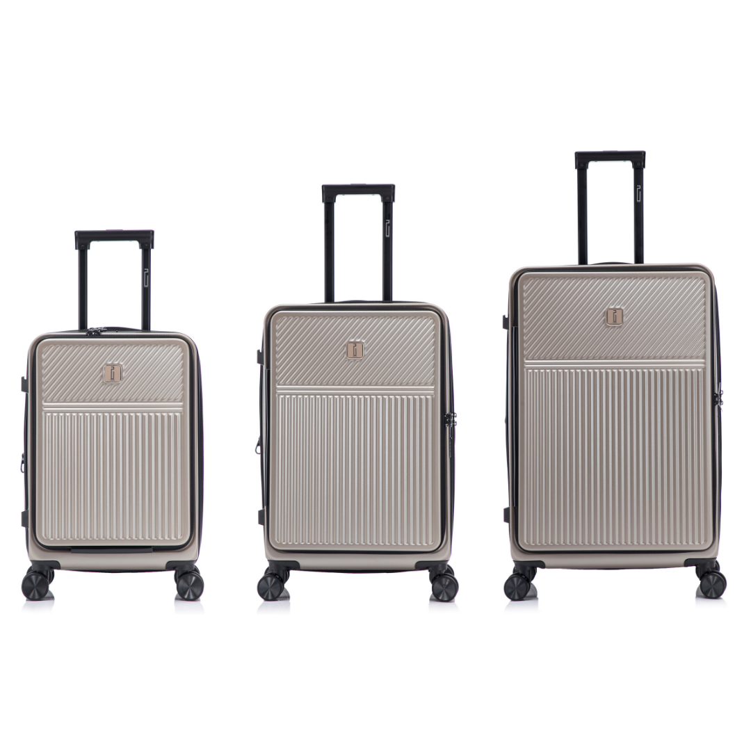 Set de 3 Valises ABS – Front Opening - Extensible & Serrure TSA (XL-75 cm / L-65 cm / S-56 cm)