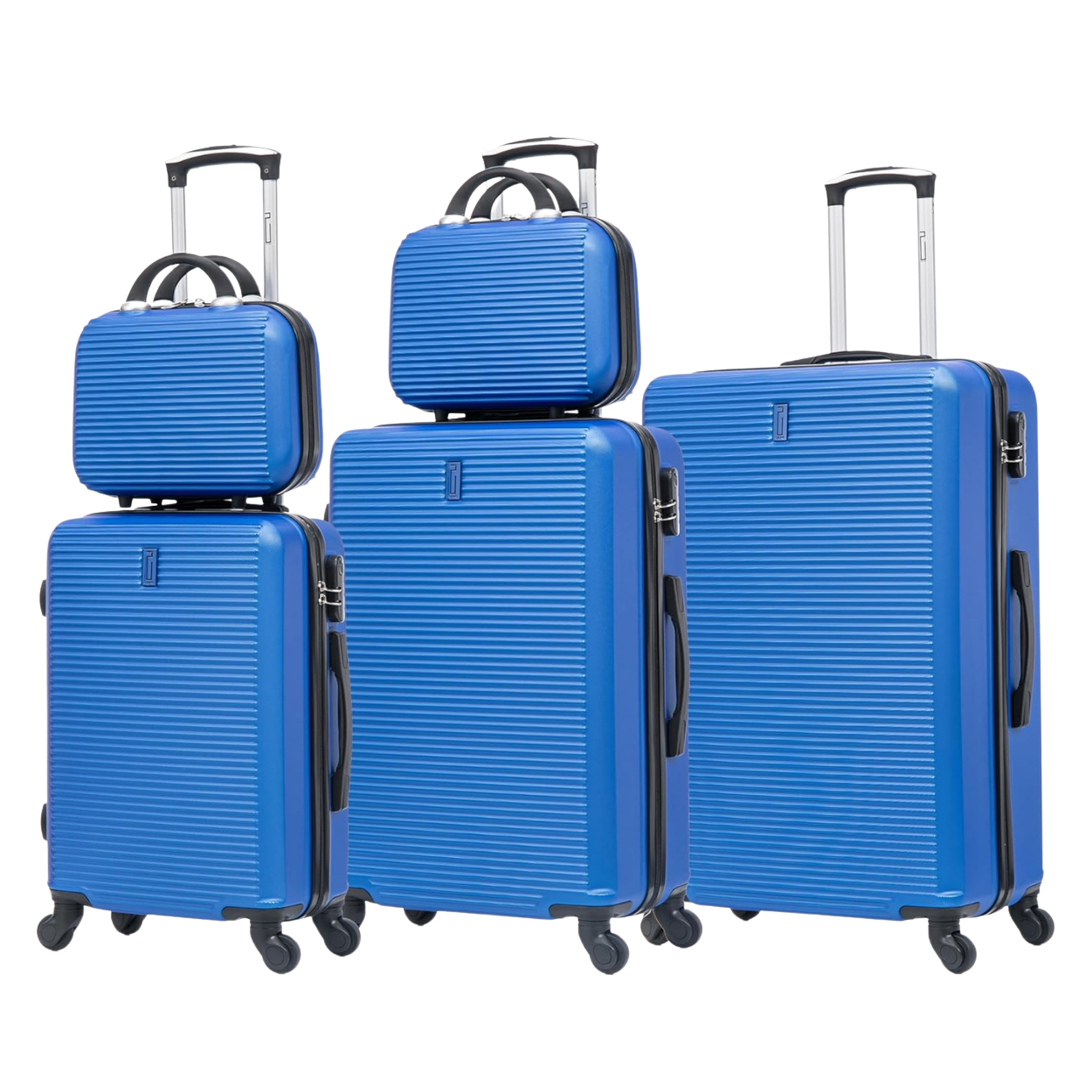 5-piece Week-end suitcase set | Cabin suitcase | Medium suitcase | Large suitcase | 2x Vanity case - Blue
