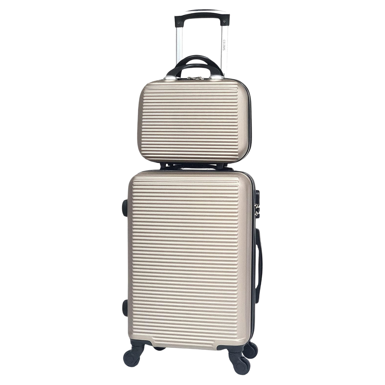 6-Piece Weekend Luggage Set | Cabin Suitcase | Medium Suitcase | Large Suitcase | 2x Vanity Cases – Champagne