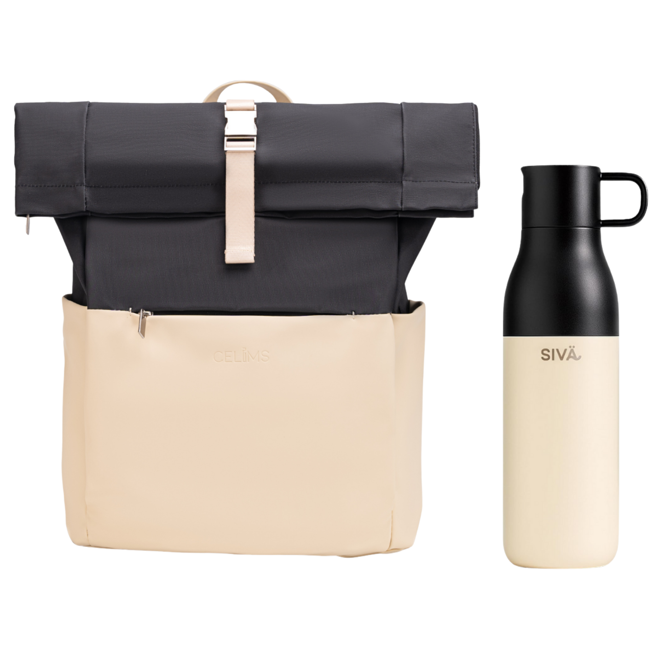 Mochila enrollable CELIMS - Equipaje de mano 40x30x20cm - Impermeable y ultrarresistente - Arena