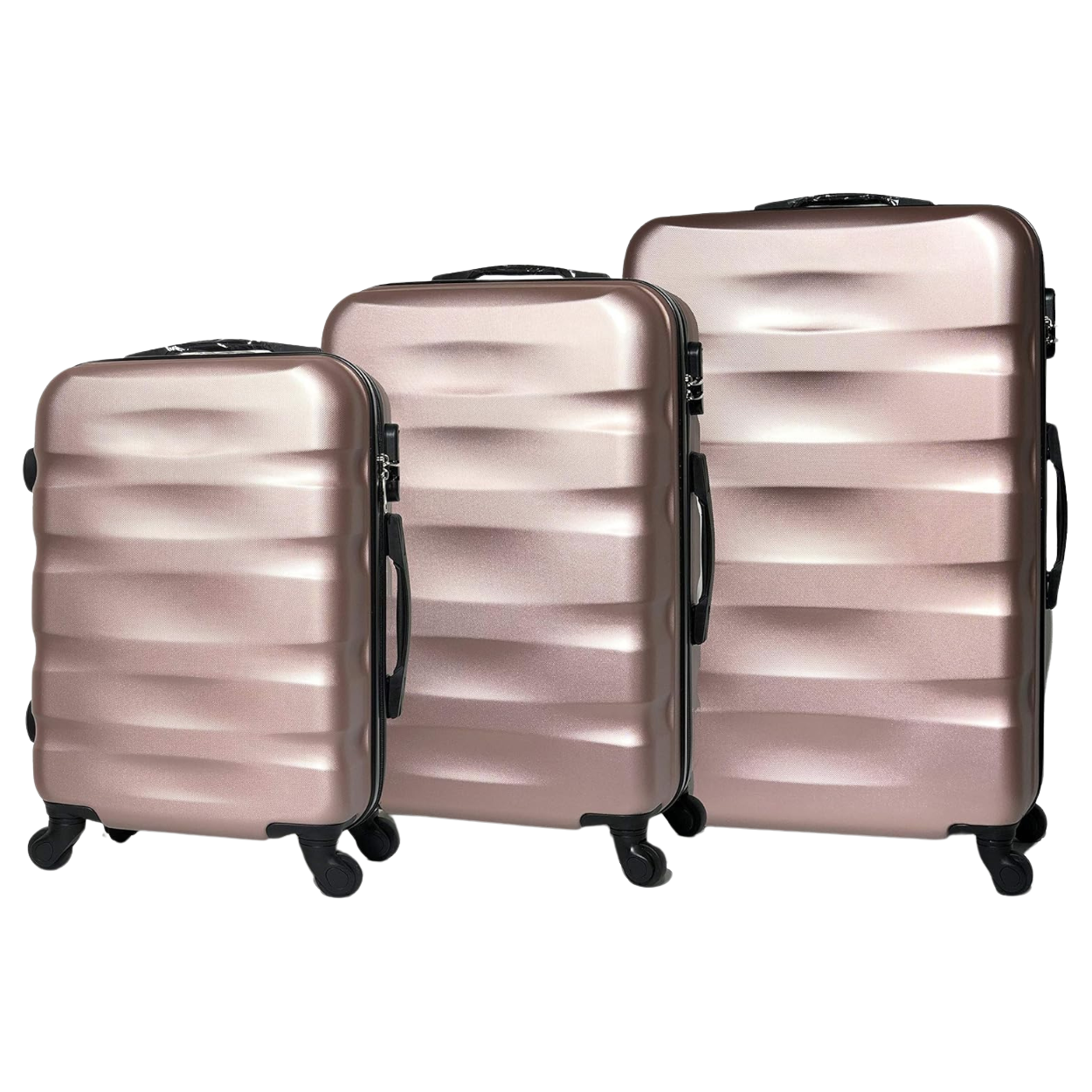 AeroWave 3-piece suitcase set | Cabin suitcase | Medium suitcase | Large suitcase - Rose Gold