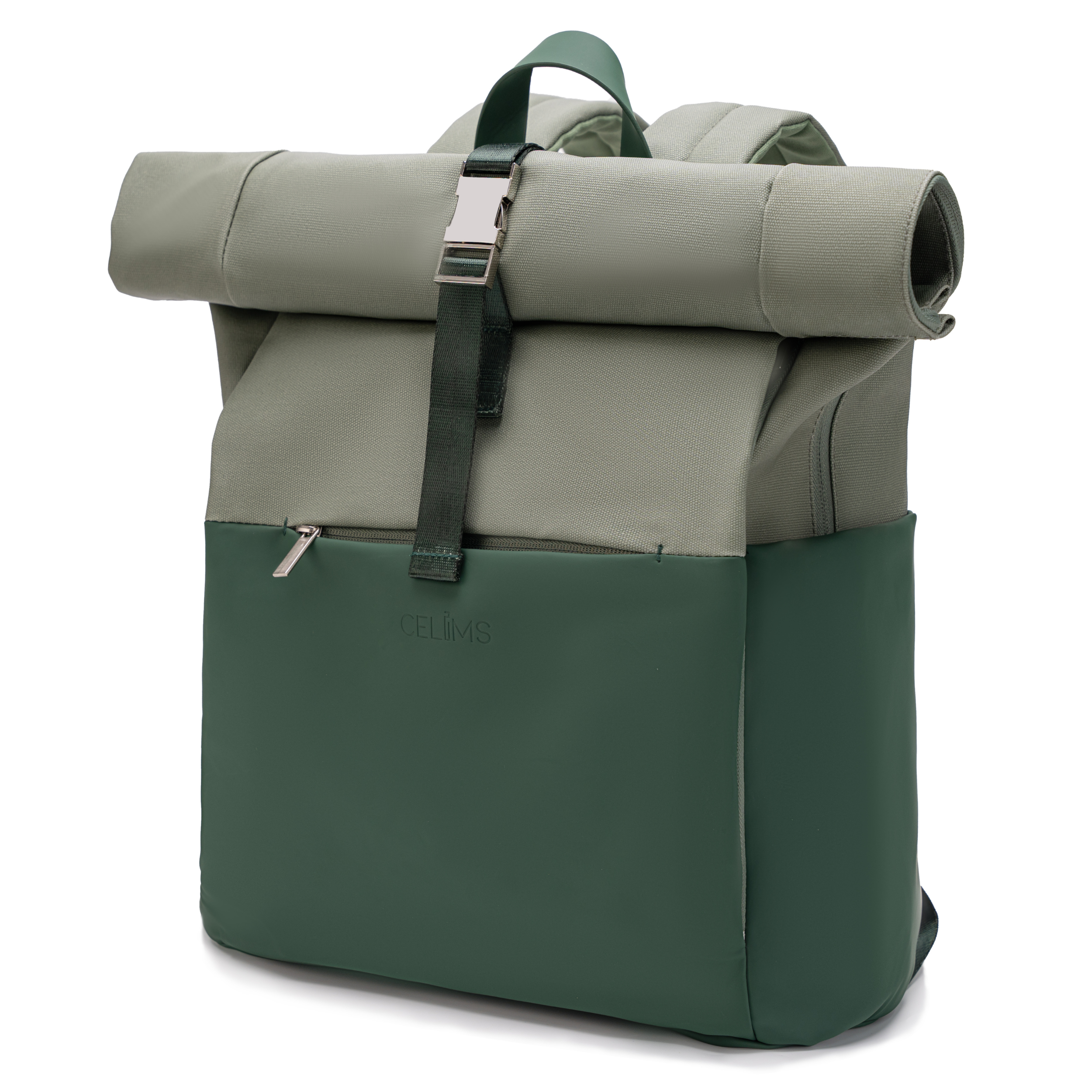 Sac à dos Roll-Top CELIMS - Bagage à Main 40x30x20cm - Imperméable & Ultra-Résitant - Vert
