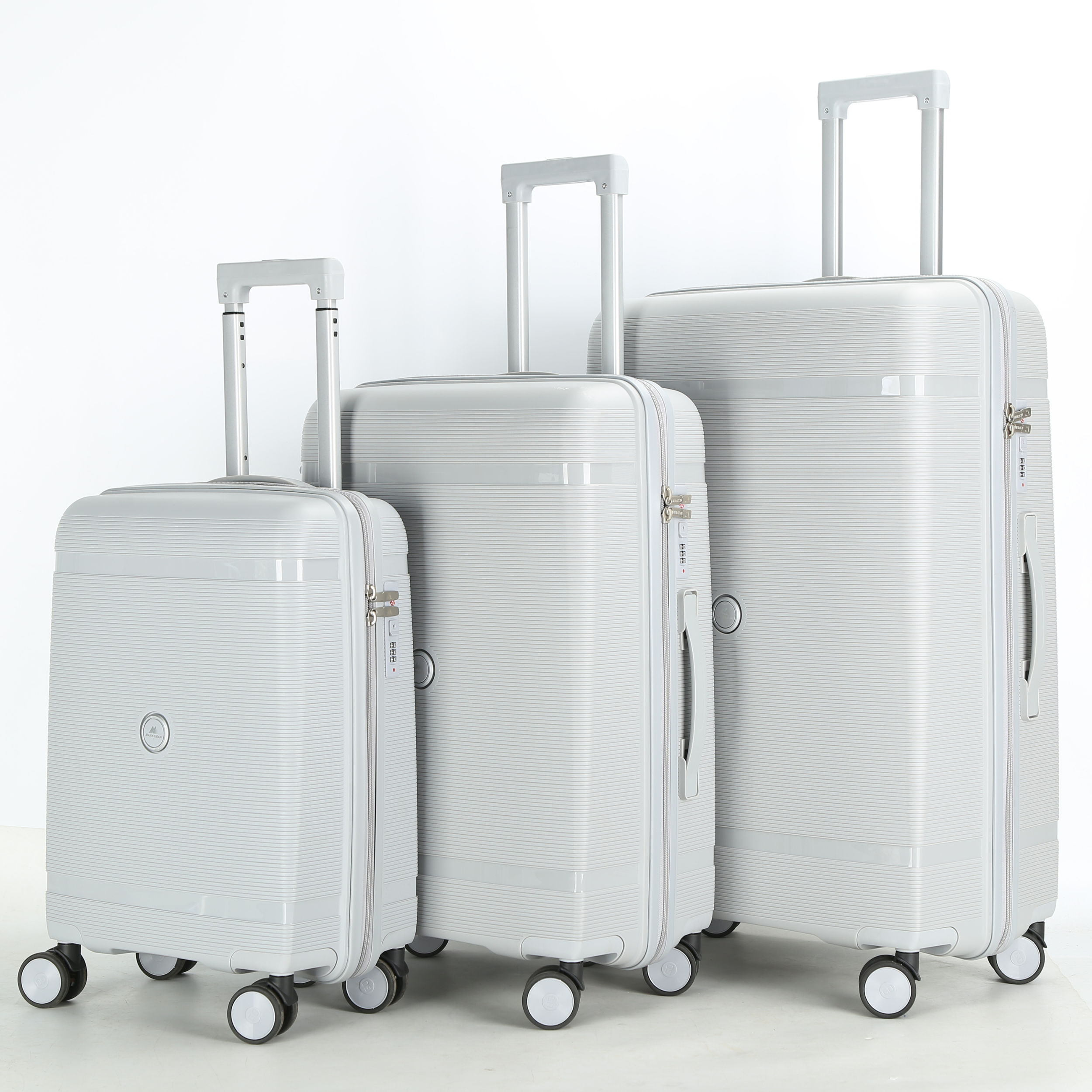 Set 3 Valises – Polypropylène (XL-75cm) (L-65cm) (S-55cm) – Gris