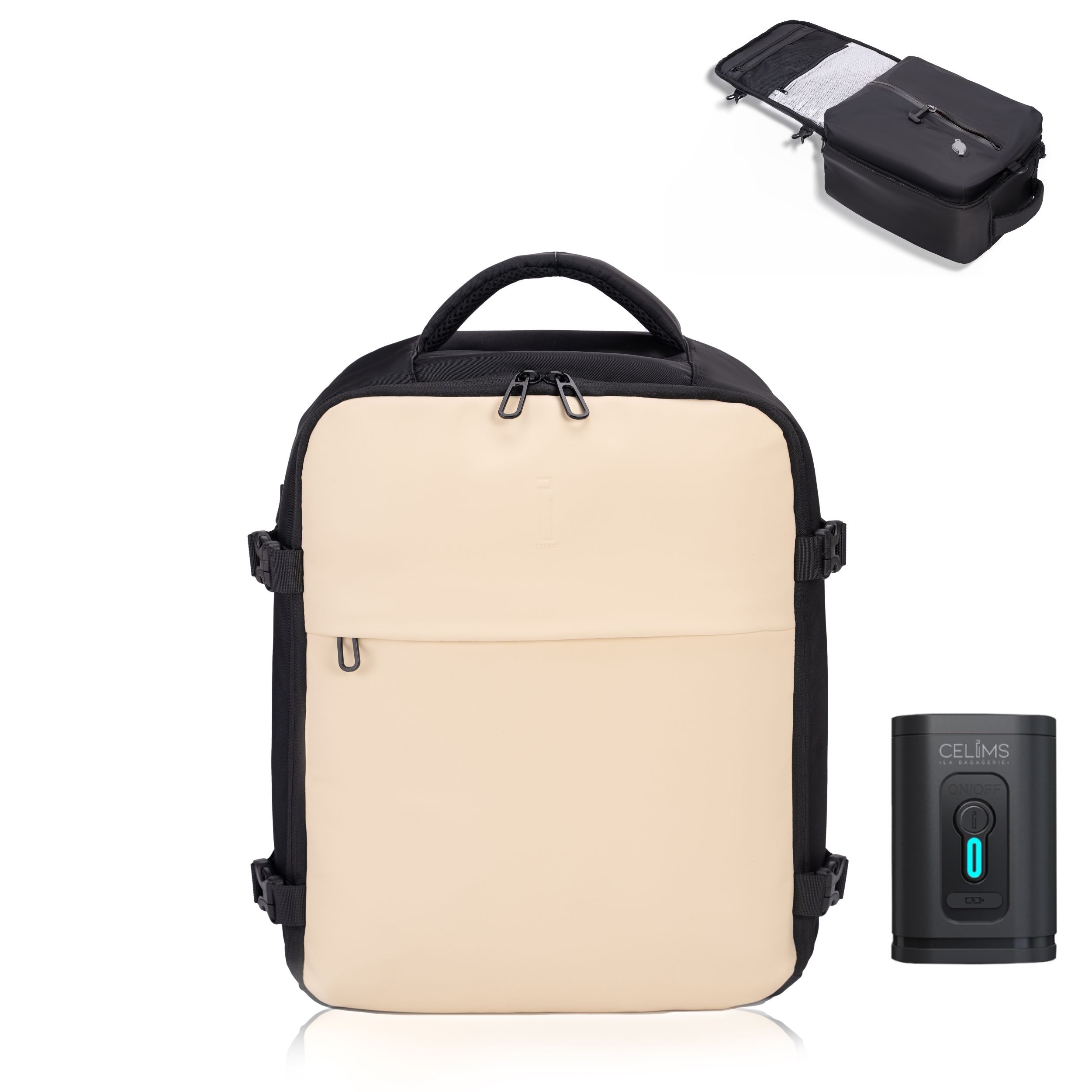 Mochila CELIMS sellada al vacío 40x30x20 - Equipaje de mano - Impermeable - Caqui