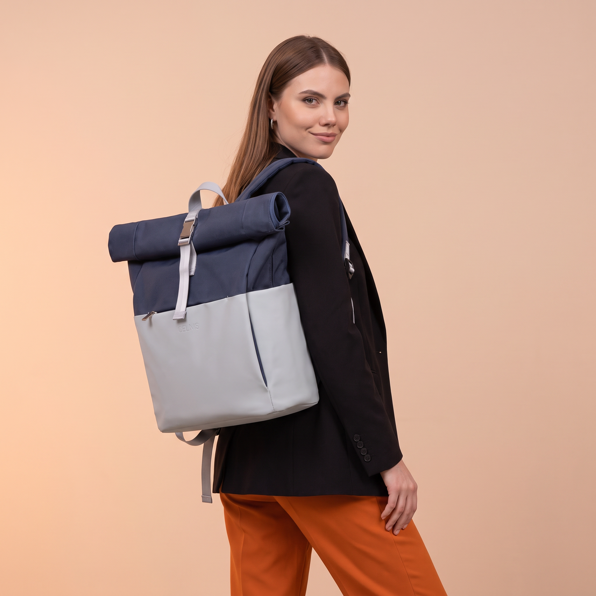 Mochila Roll-Top CELIMS – Equipaje de Mano Compatible con EasyJet 45×36×20 cm – Impermeable y Ultra Resistente